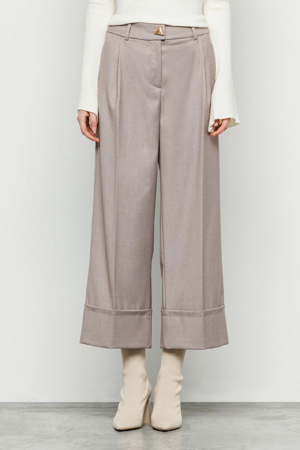 Akep PANTALONE BOOTCUT IN FRESCO LANA CON TASCA JACQUARD SUL RETRO