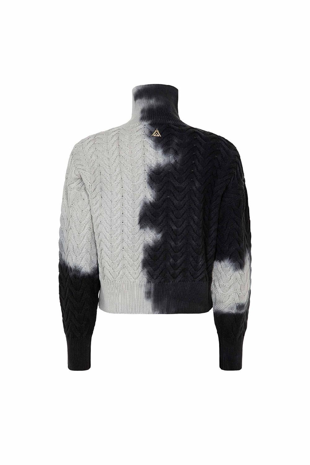 Akep PULL AKEP INTRECCIATO A COLLO ALTO EFFETTO TYE DYE