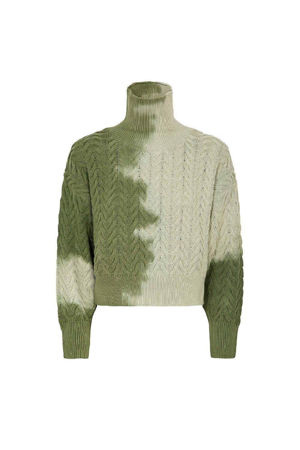 Akep PULL AKEP INTRECCIATO A COLLO ALTO EFFETTO TYE DYE