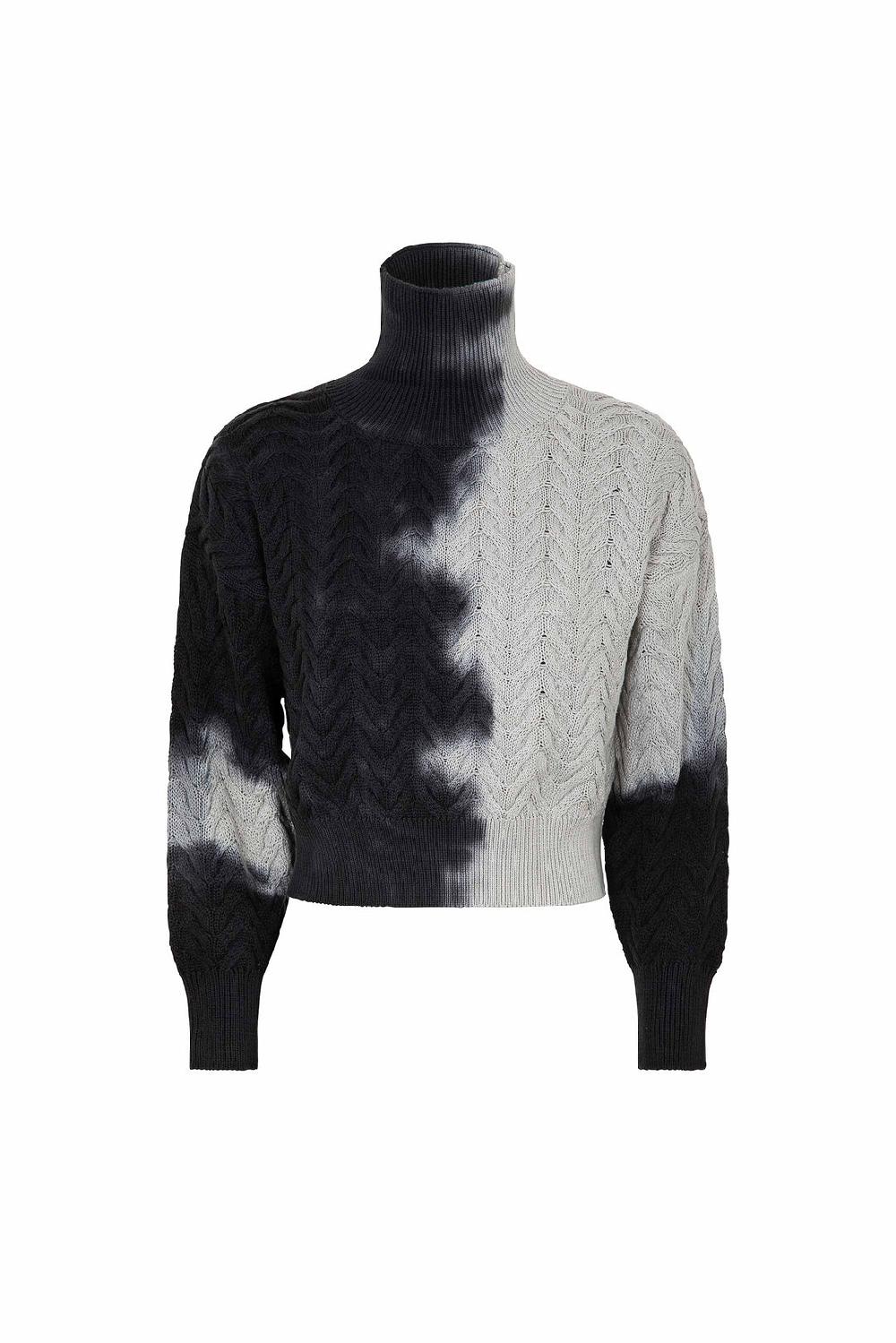 Akep PULL AKEP INTRECCIATO A COLLO ALTO EFFETTO TYE DYE