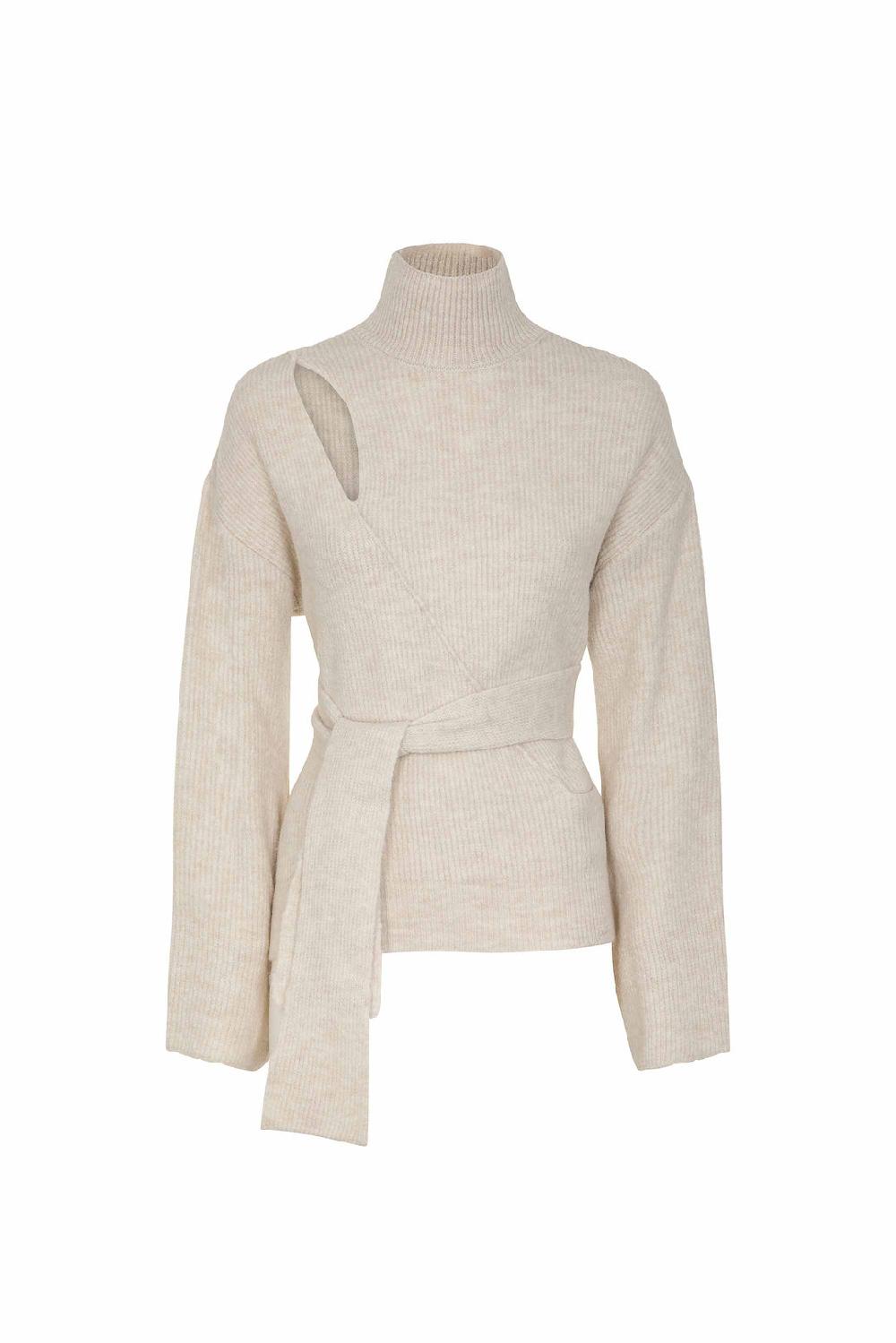 Akep PULLOVER AKEP A COLLO ALTO CON FUSCIACCA LATERALE