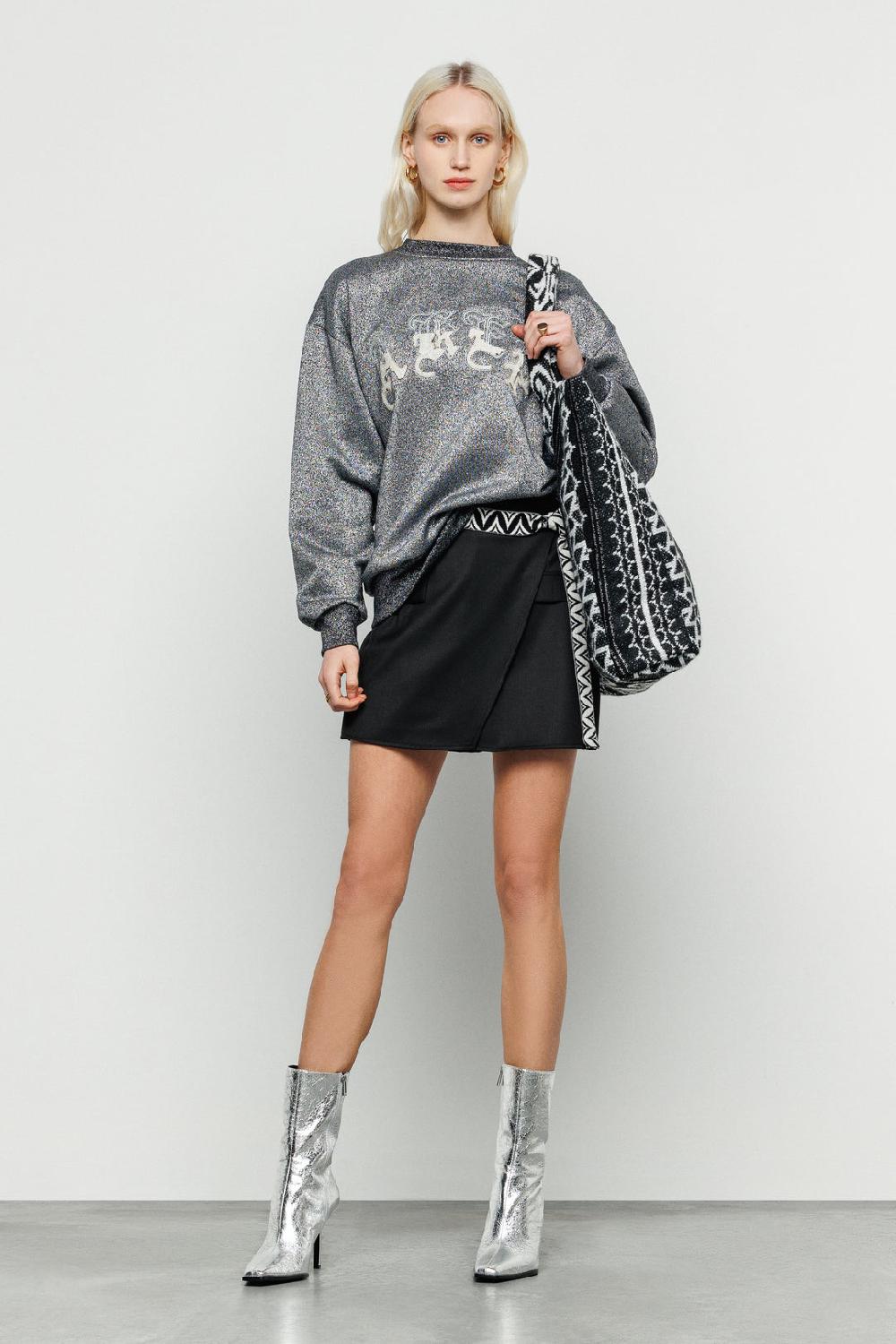 Akep SHOPPING BAG AKEP MISTO LANA JACQUARD BLACK&WHITE