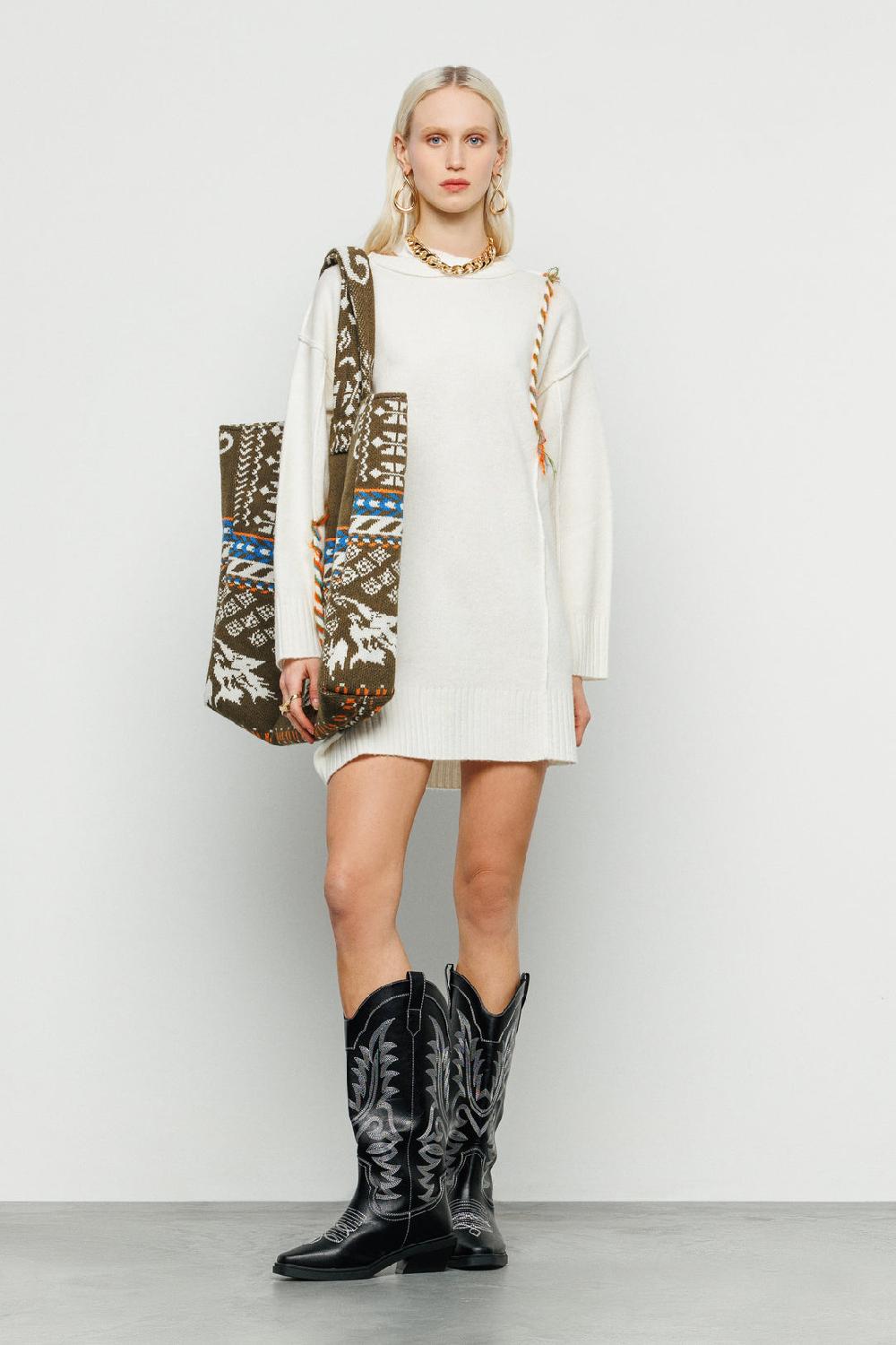 Akep SHOPPING BAG AKEP MISTO LANA JACQUARD MILITARY