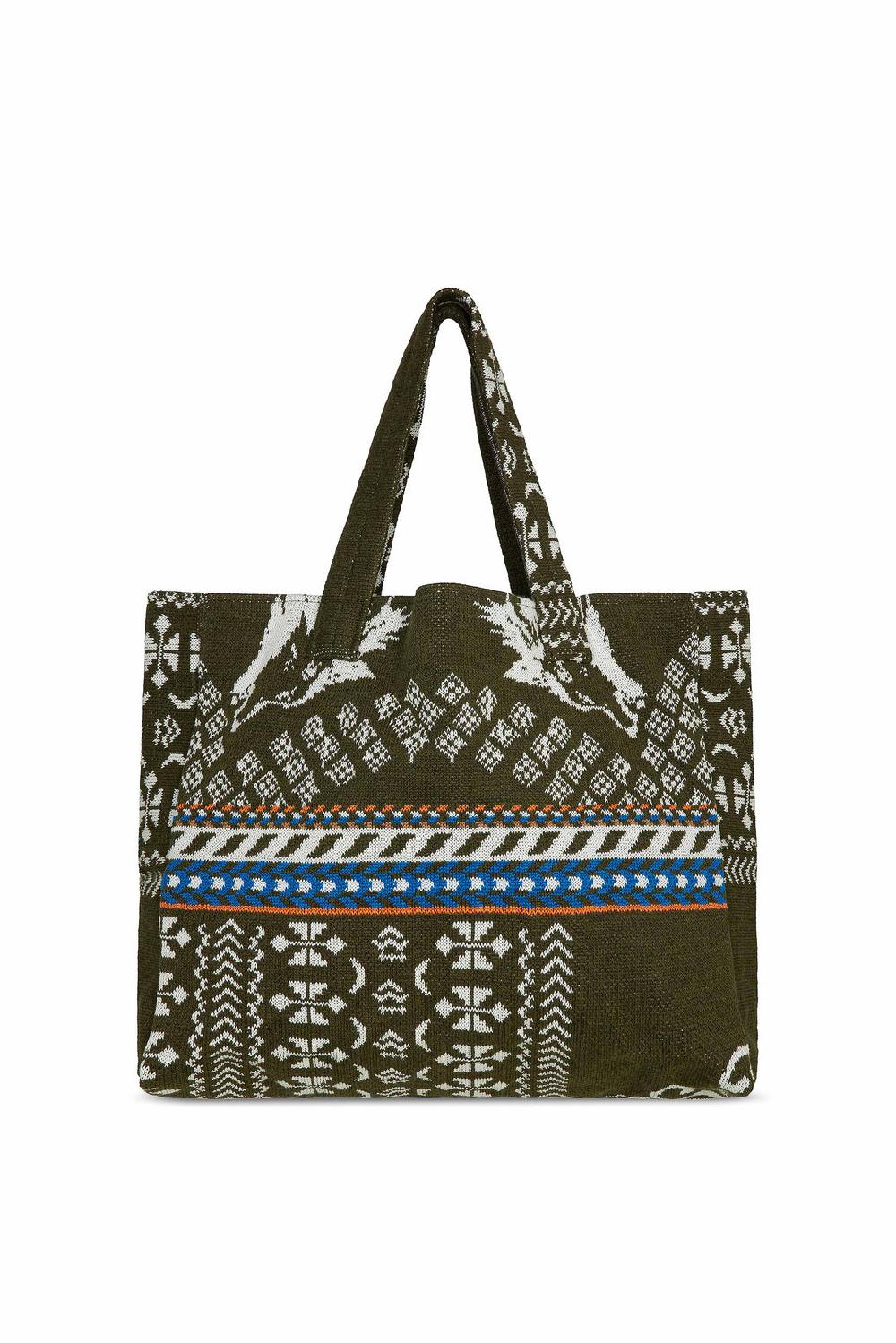Akep SHOPPING BAG AKEP MISTO LANA JACQUARD MILITARY