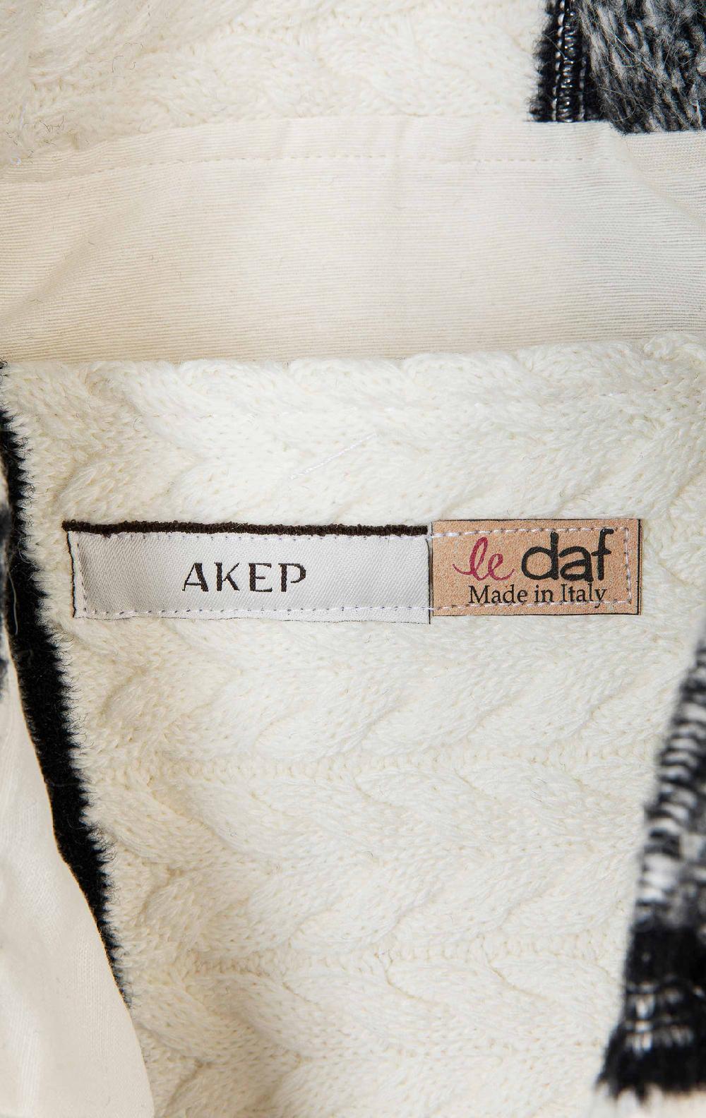 Akep SHOPPING BAG AKEP MISTO LANA JACQUARD WHITE&BLACK