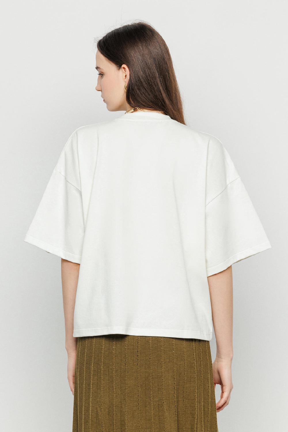 Akep T-SHIRT AKEP OVERSIZE CON APPLICAZIONE JACQUARD SUL DAVANTI