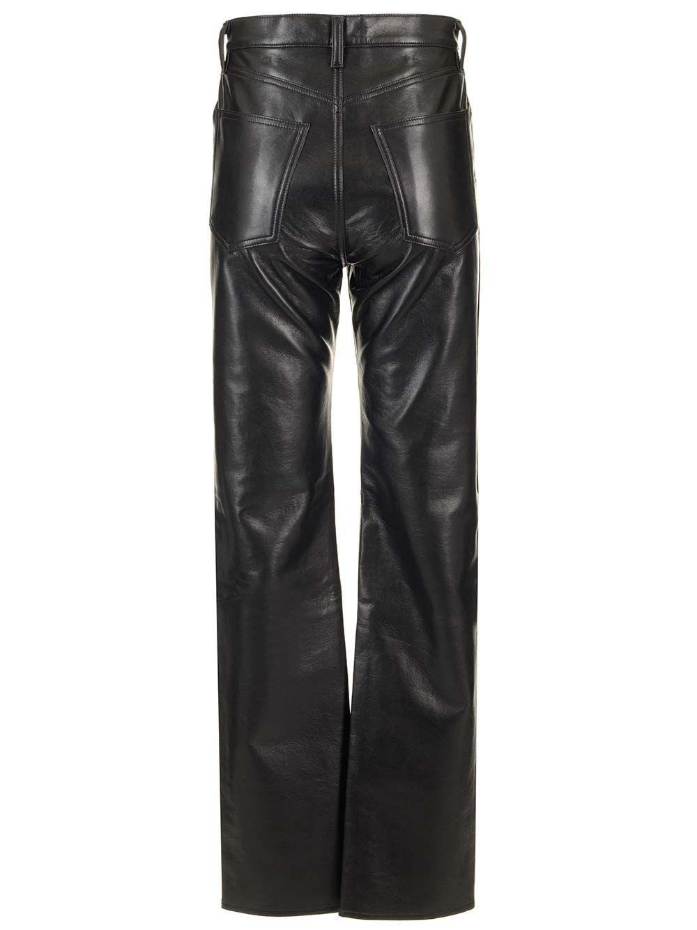 Al Duca D'Aosta Agolde Pantaloni In Pelle "90's Pinch Waist Long"