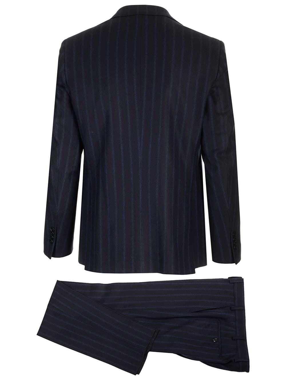 Al Duca D'Aosta Al Duca D'aosta Abito Gessato Blu Tessuto Loro Piana