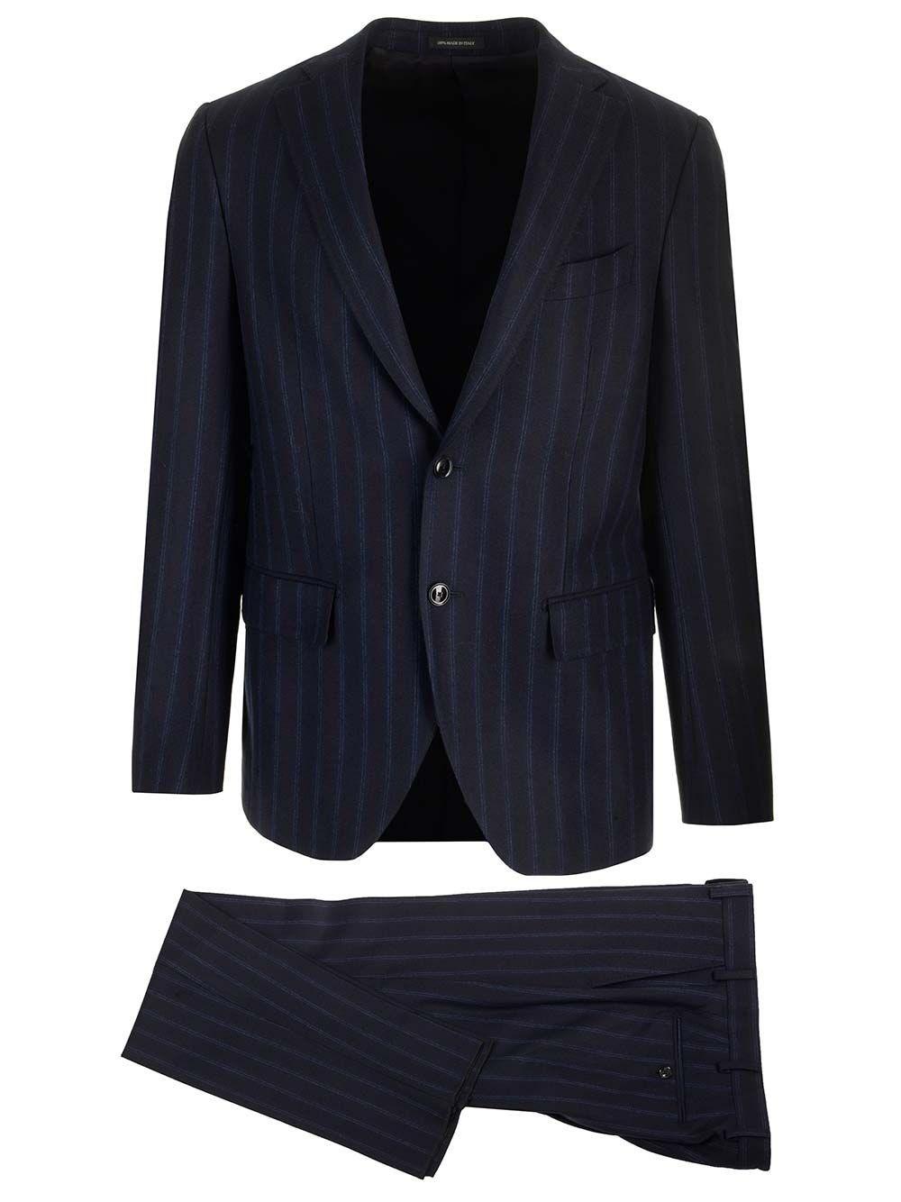 Al Duca D'Aosta Al Duca D'aosta Abito gessato blu tessuto Loro Piana