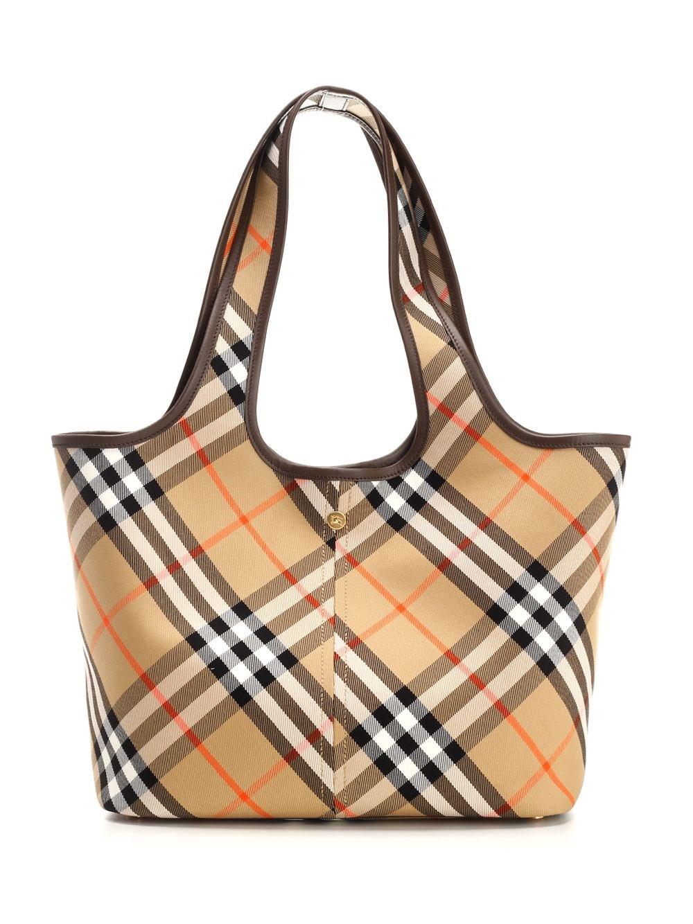 Al Duca D'Aosta Burberry Tote Bag In Canvas Check