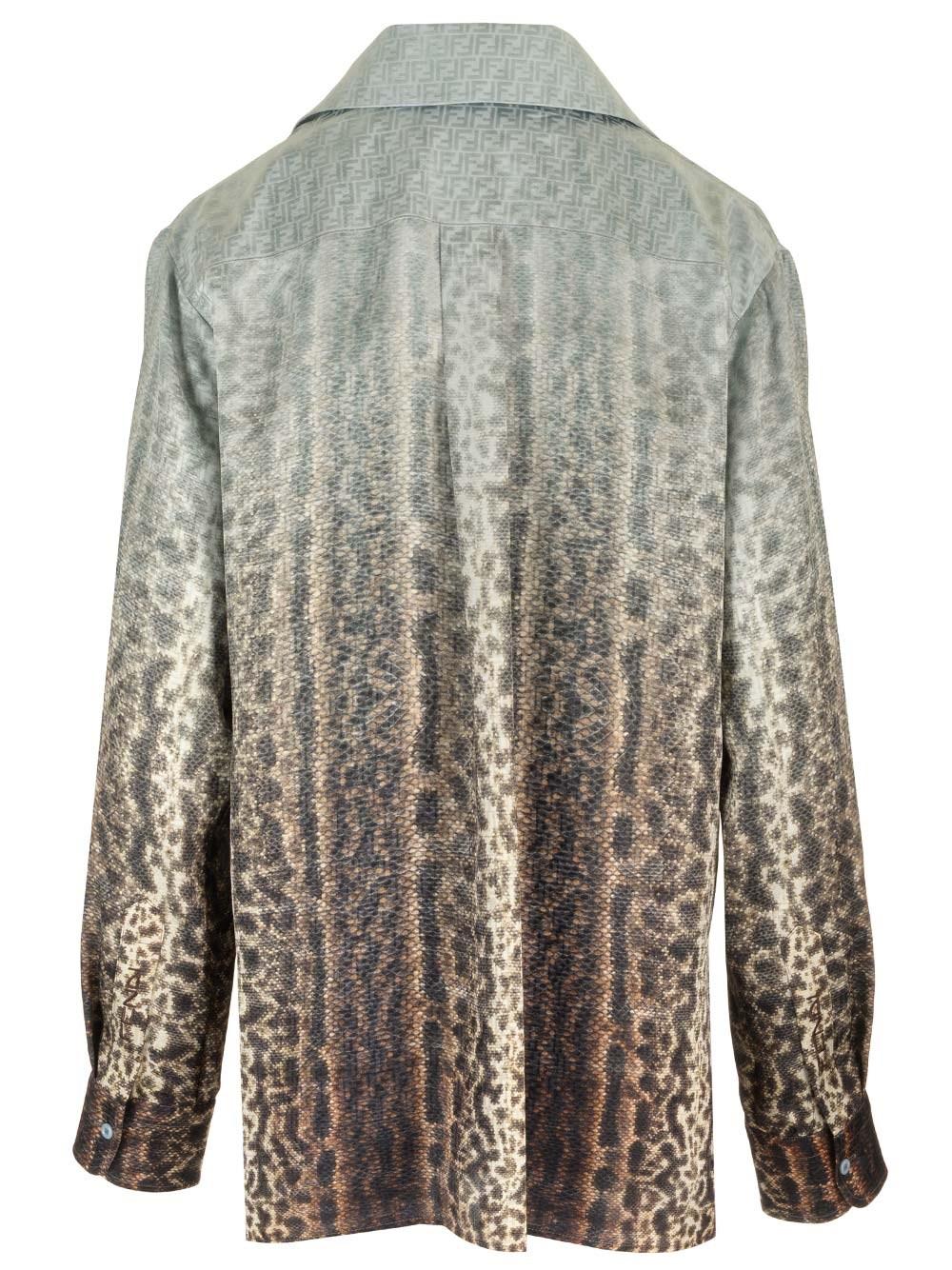 Al Duca D'Aosta Fendi Blusa In Seta Animalier