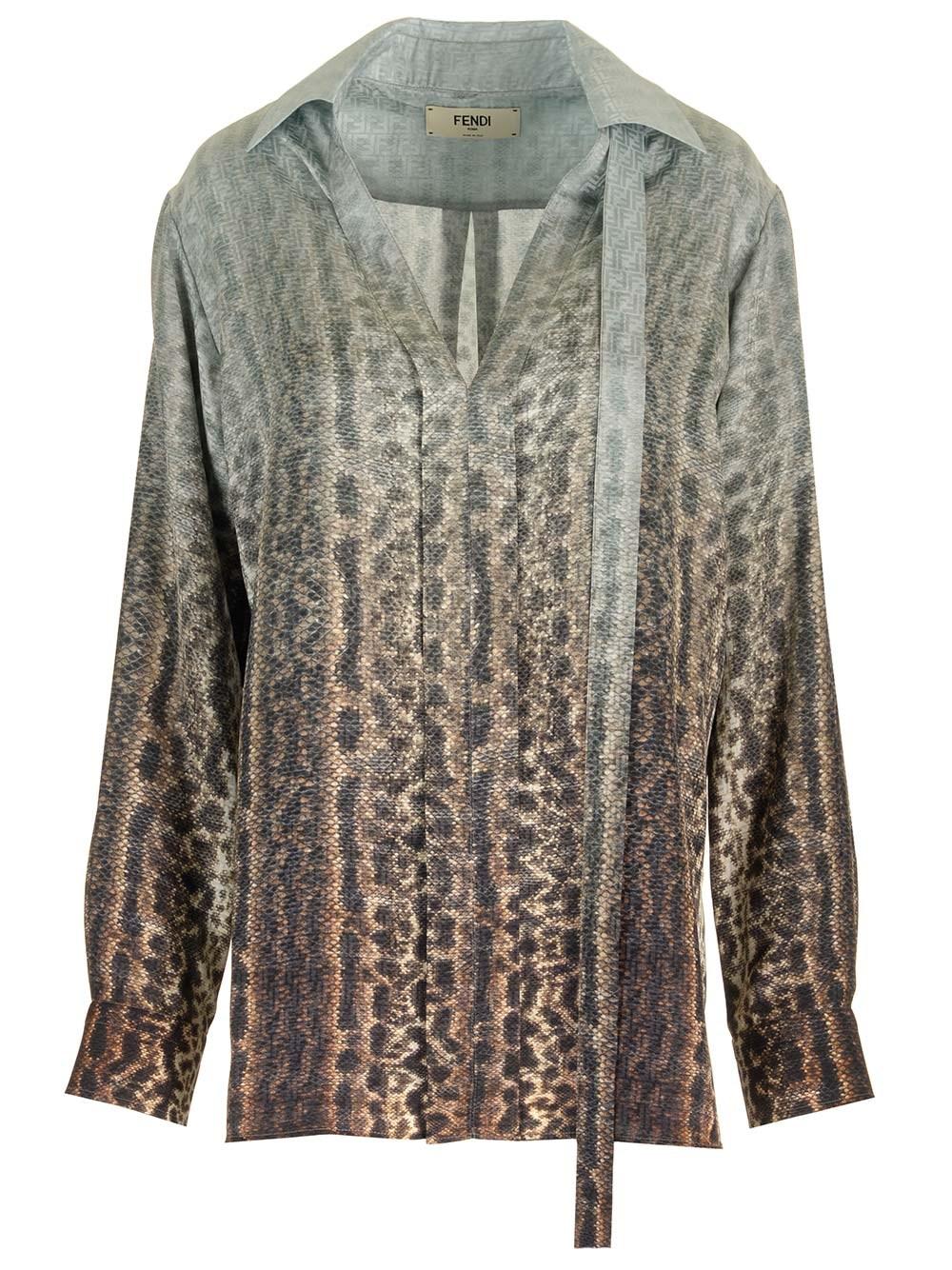 Al Duca D'Aosta Fendi Blusa in seta animalier