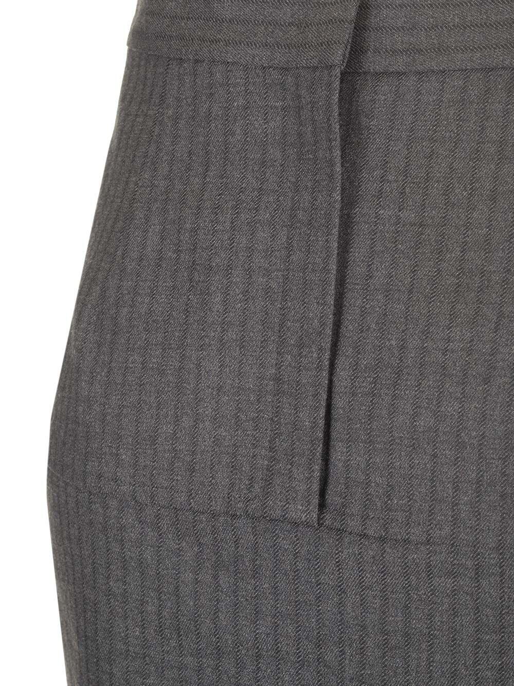 Al Duca D'Aosta Fendi Gonna In Lana Gessata