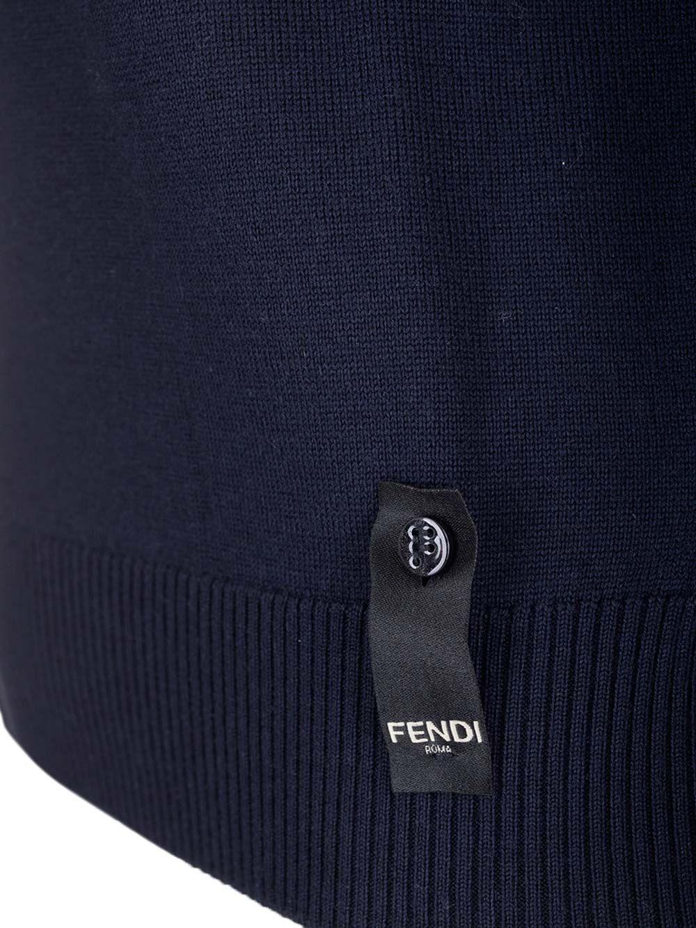 Al Duca D'Aosta Fendi Maglia In Lana Blu Navy