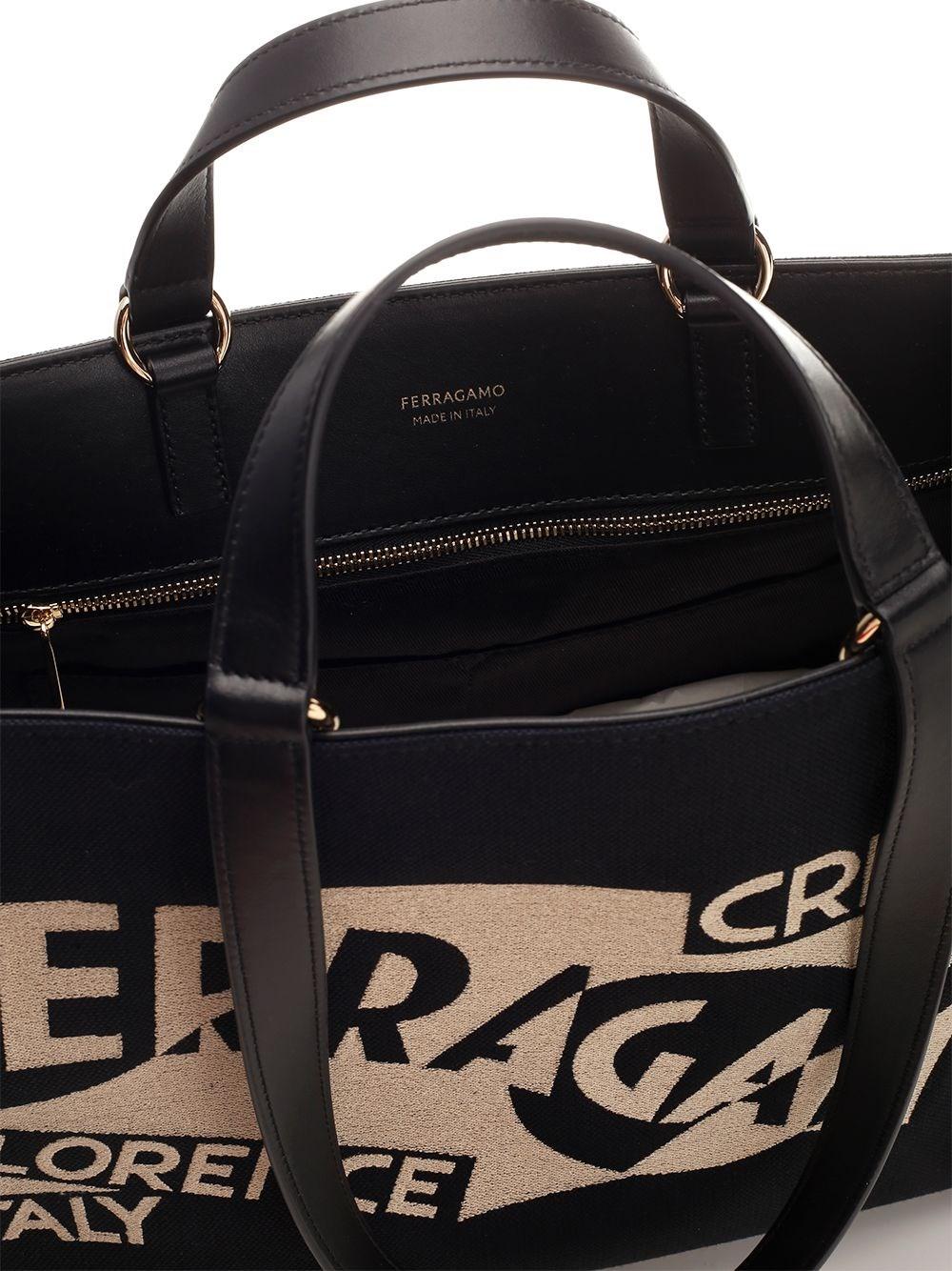 Al Duca D'Aosta Ferragamo Tote Bag Grande Con Logo