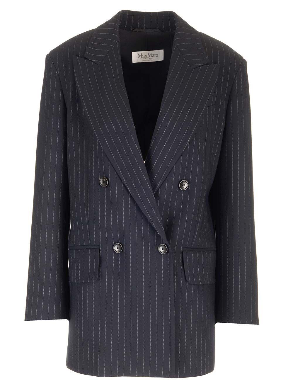 Al Duca D'Aosta Max Mara Blazer Gessato Blu