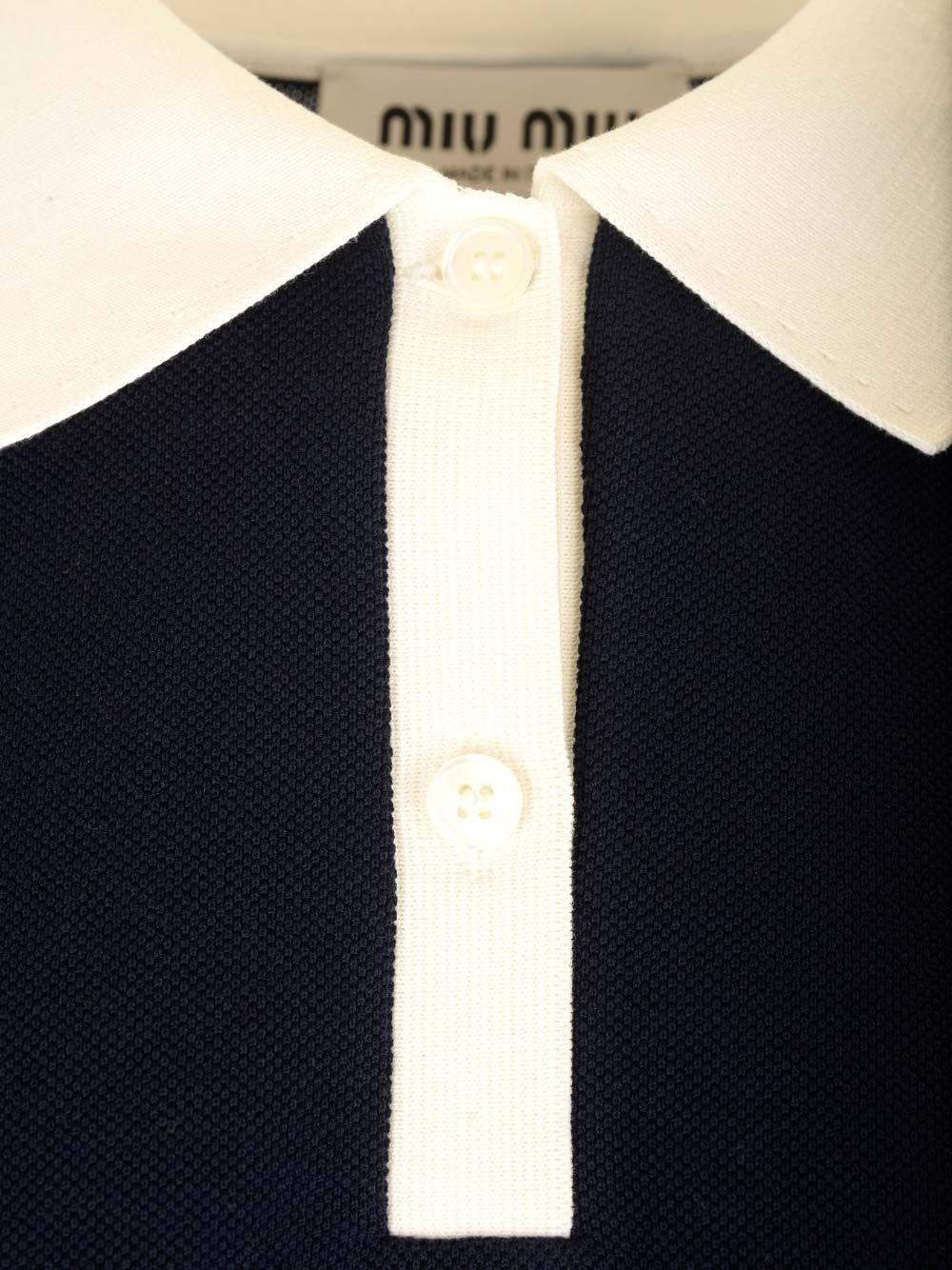 Al Duca D'Aosta Miu Miu Polo In Piquet Cotone