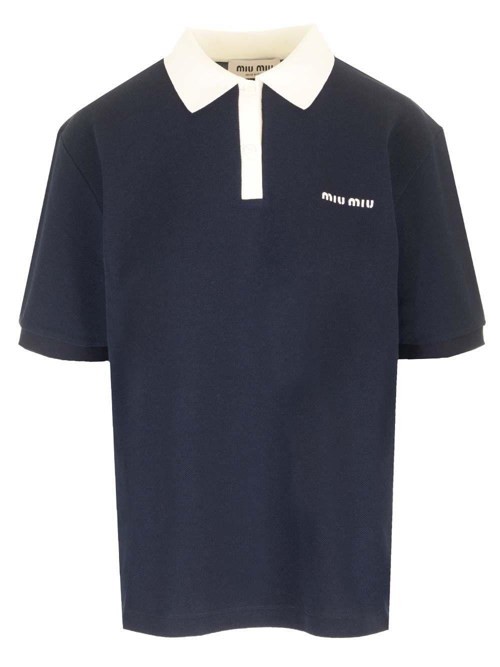 Al Duca D'Aosta Miu Miu Polo in piquet cotone