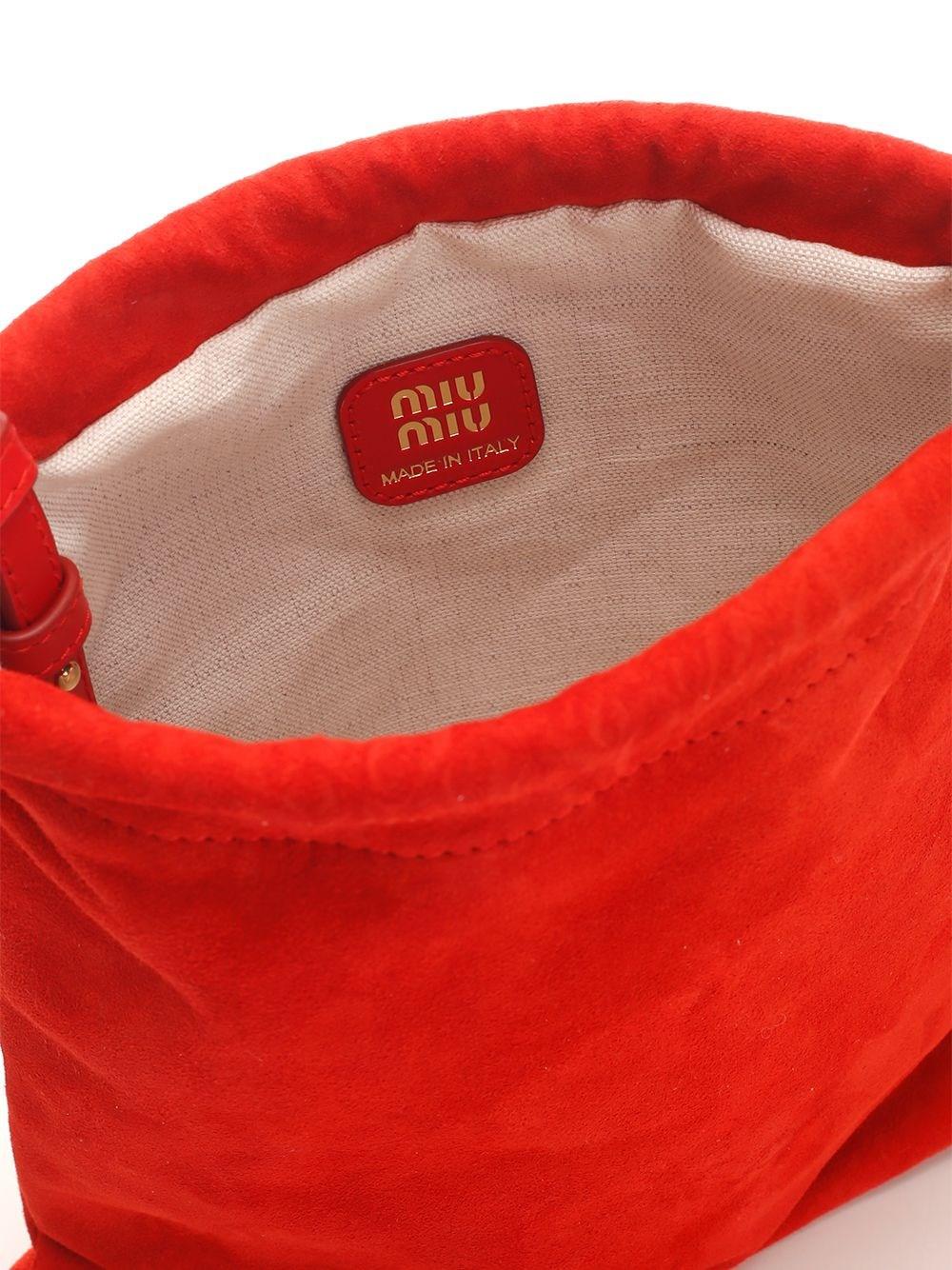 Al Duca D'Aosta Miu Miu Pouch In Pelle Scamosciata