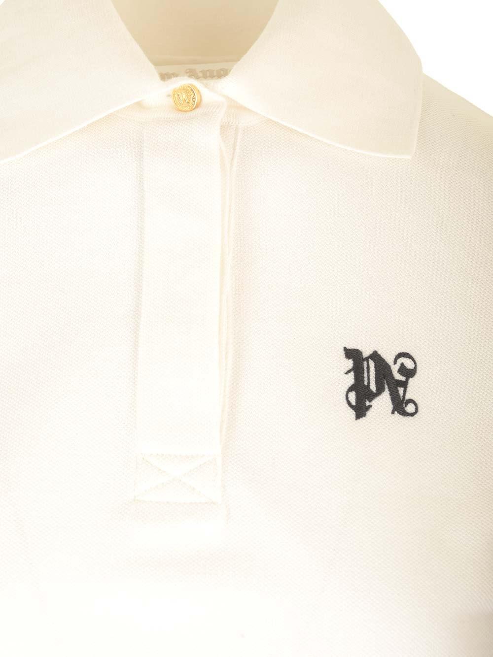 Al Duca D'Aosta Palm Angels Polo Cropped In Cotone