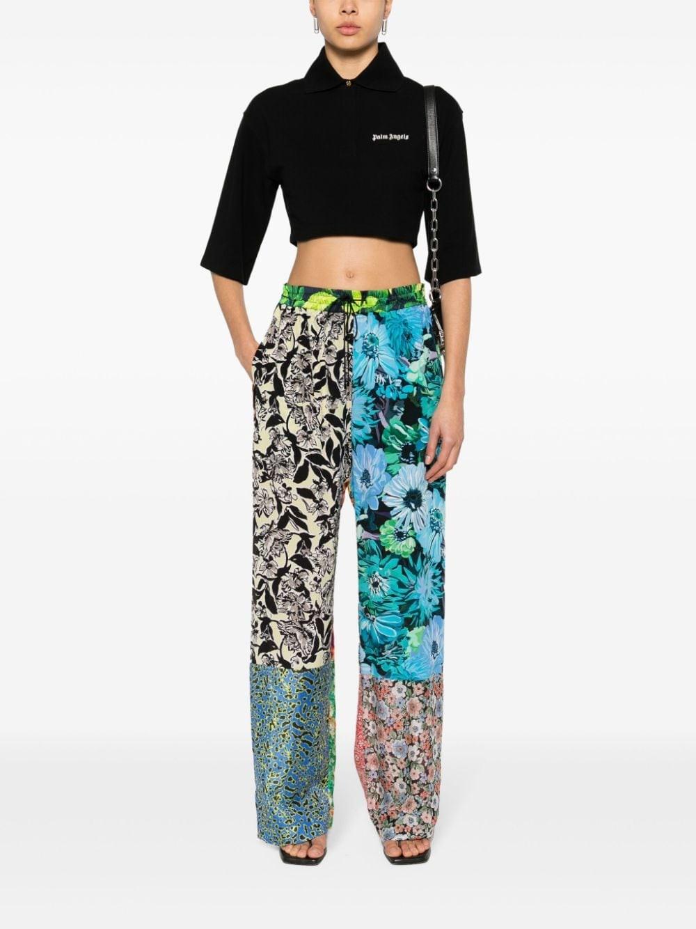 Al Duca D'Aosta Palm Angels Polo Cropped In Cotone