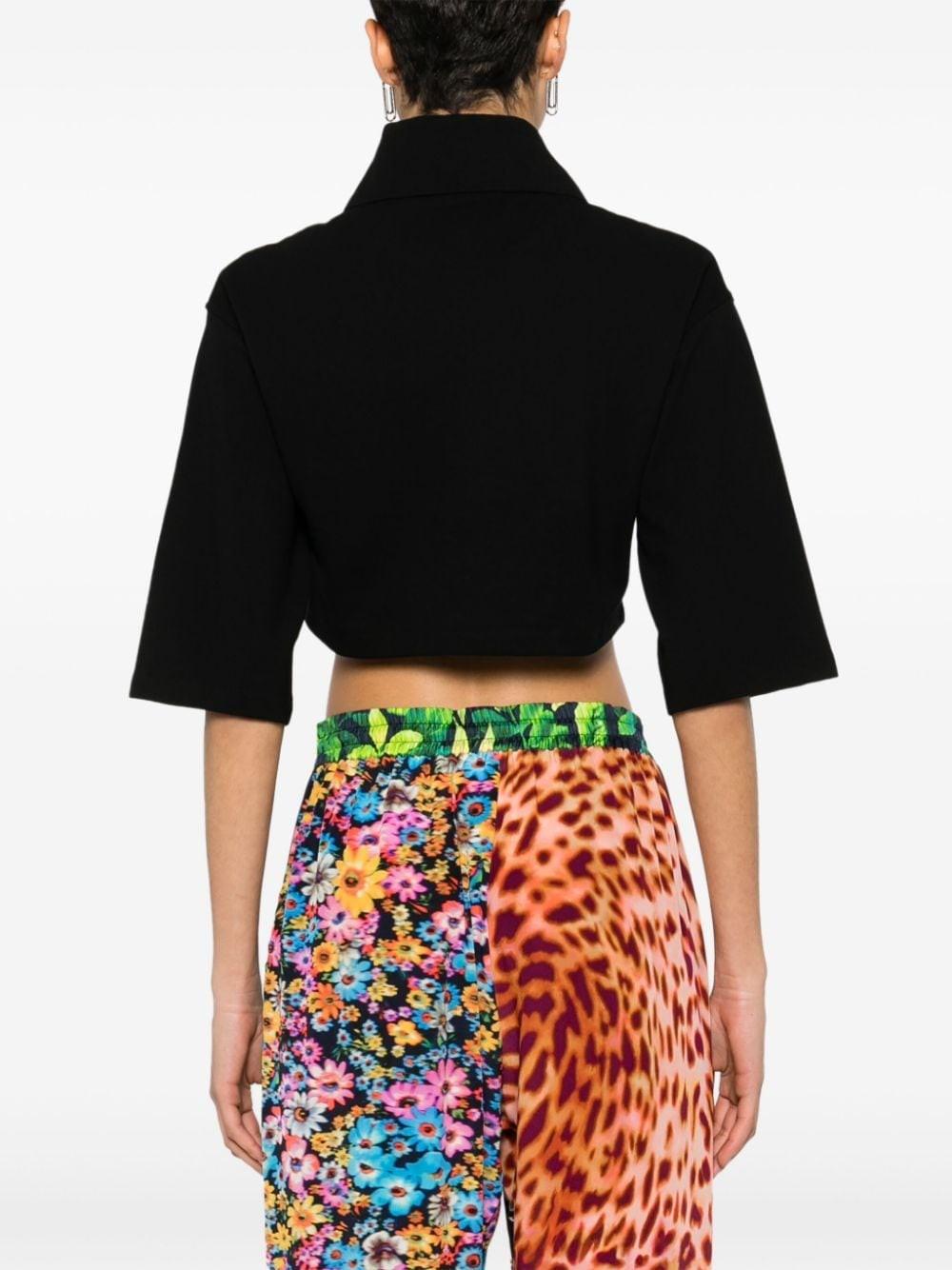 Al Duca D'Aosta Palm Angels Polo Cropped In Cotone