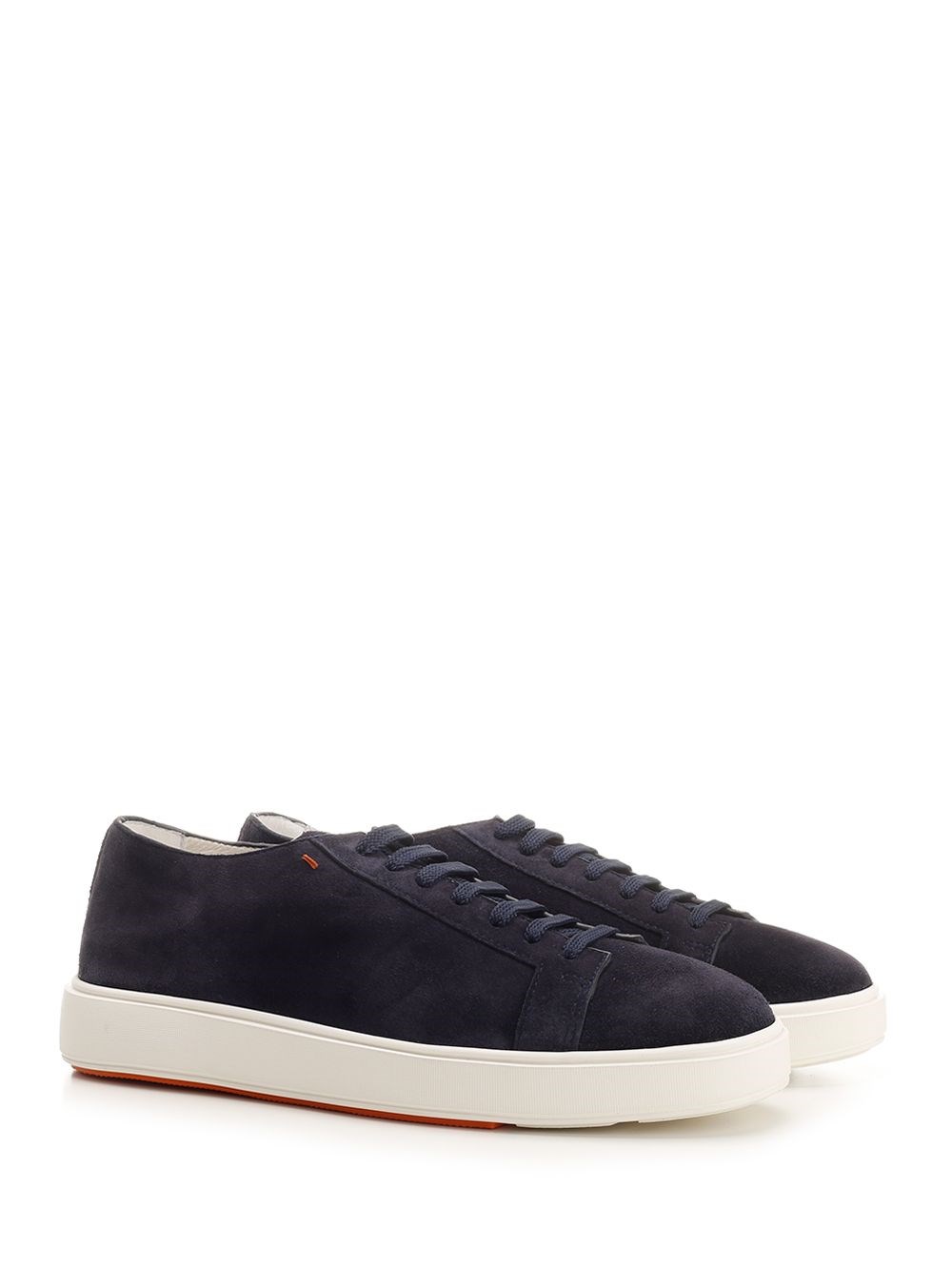 Al Duca D'Aosta Santoni Sneakers In Suede Blu