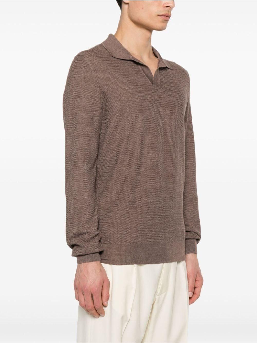 Al Duca D'Aosta Tagliatore Polo In Lana E Seta