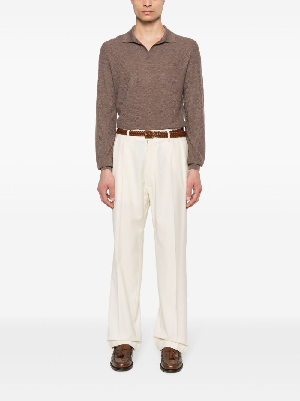 Al Duca D'Aosta Tagliatore Polo In Lana E Seta