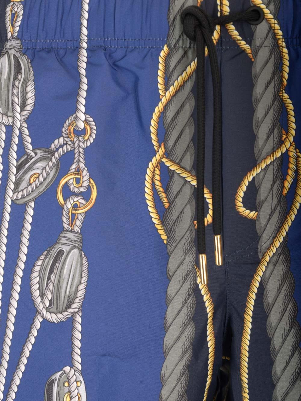 Al Duca D'Aosta Versace Shorts In Seta Con Stampa