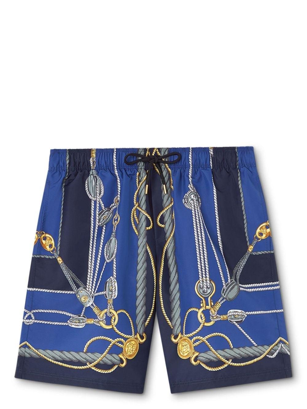 Al Duca D'Aosta Versace Shorts in seta con stampa