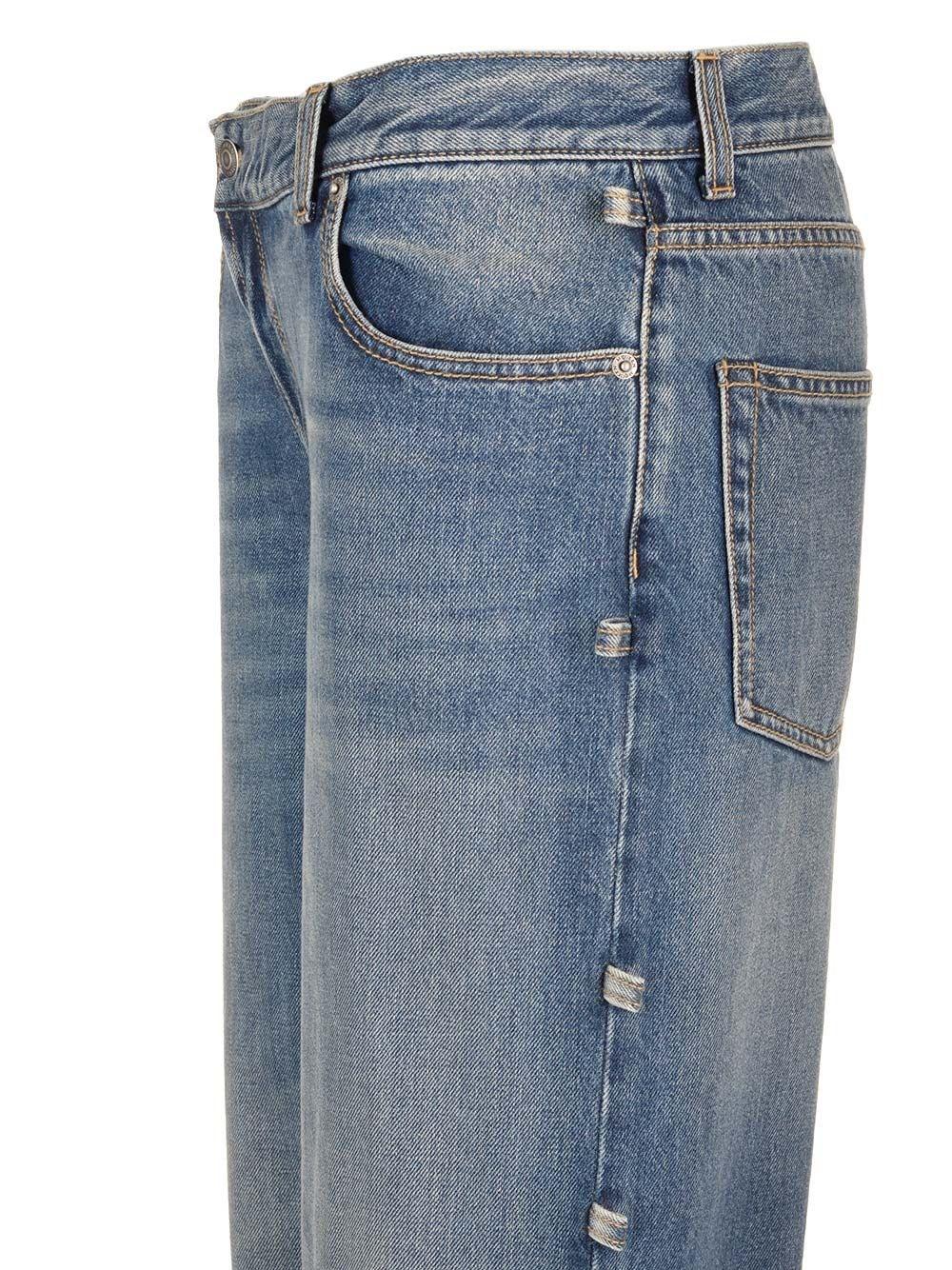 Al Duca D'Aosta Alexander Mcqueen Jeans Baggy Con Dettaglio Annodato