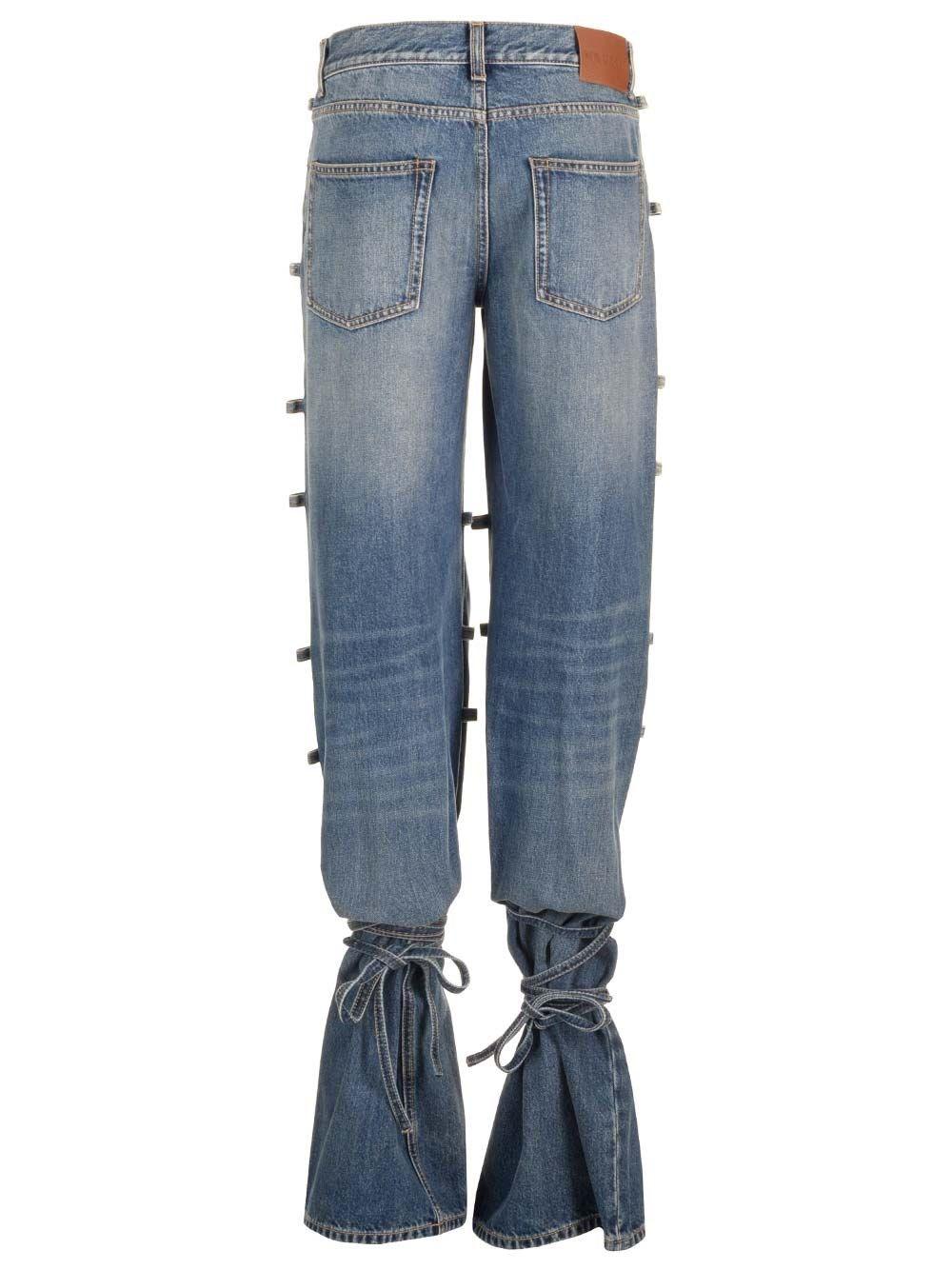 Al Duca D'Aosta Alexander Mcqueen Jeans Baggy Con Dettaglio Annodato