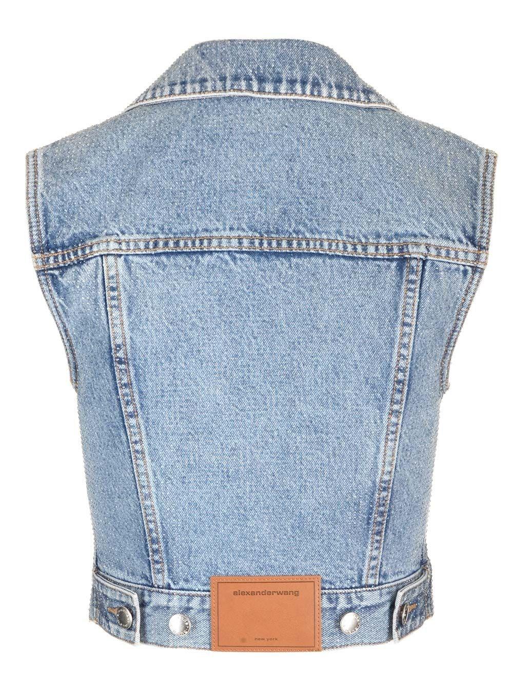 Al Duca D'Aosta Alexander Wang Gilet In Jeans Chiaro