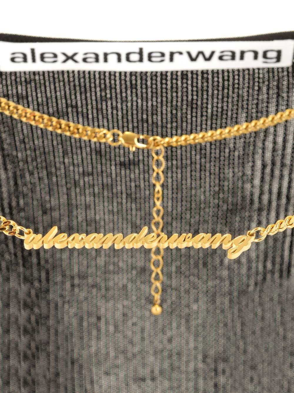 Al Duca D'Aosta Alexander Wang Maglia Con Targhetta Con Logo Oro