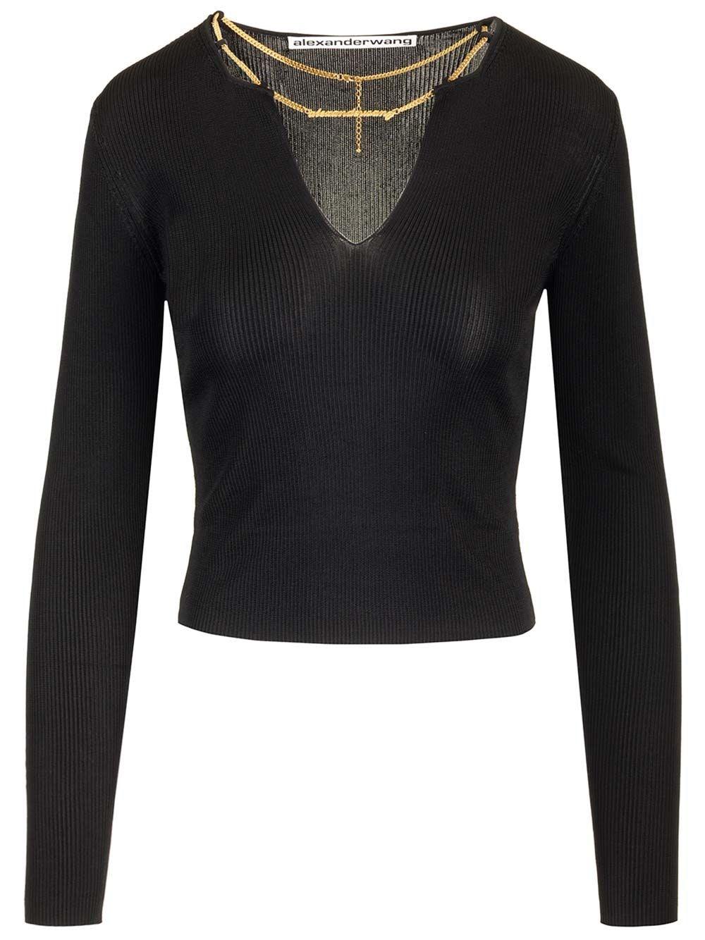 Al Duca D'Aosta Alexander Wang Maglia con targhetta con logo oro