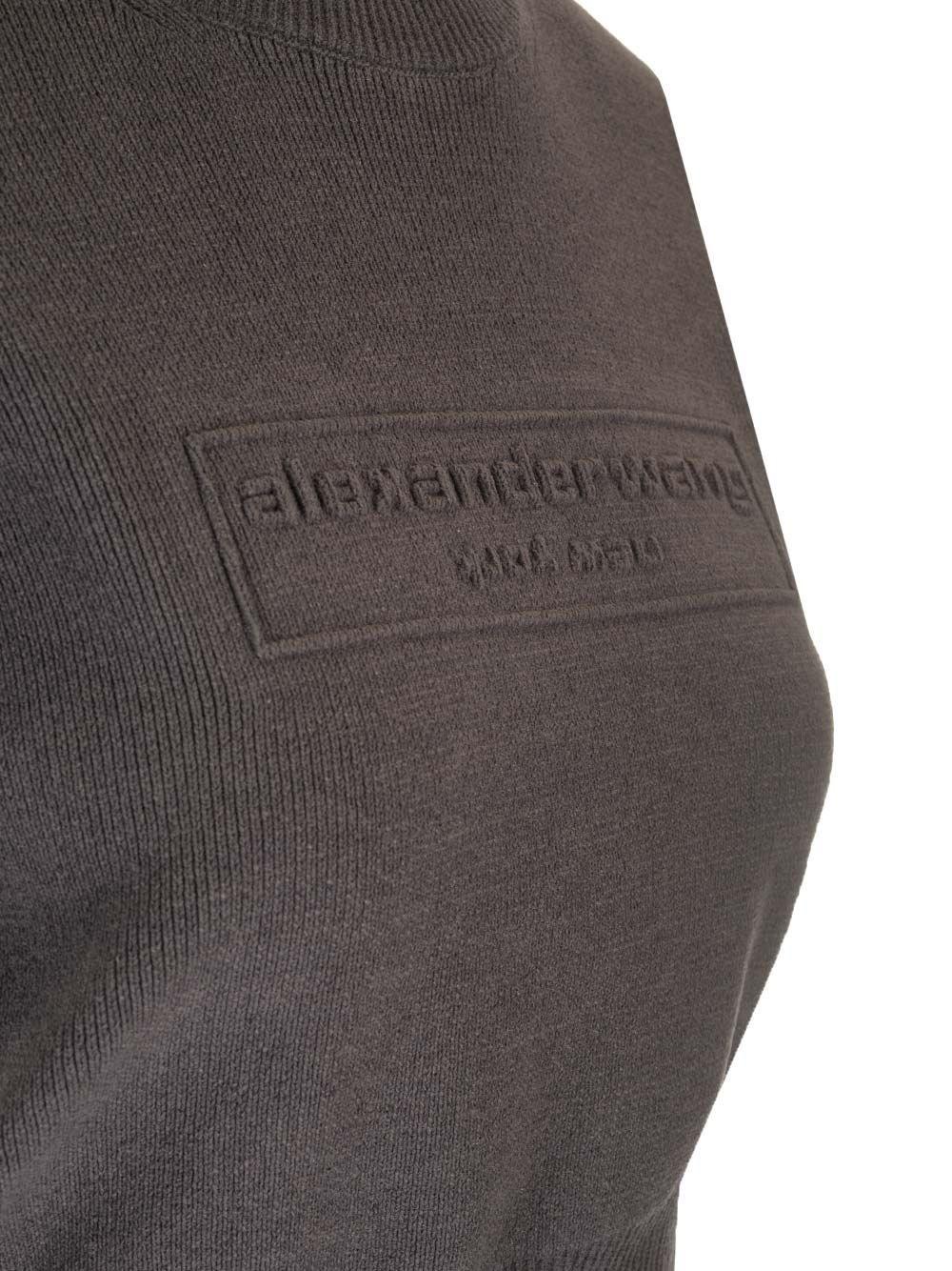 Al Duca D'Aosta Alexander Wang Maglia Crop In Maglina