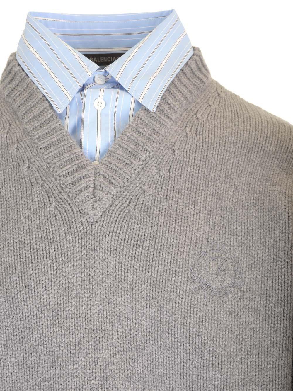 Al Duca D'Aosta Balenciaga Pullover V-neck Layered Con Camicia