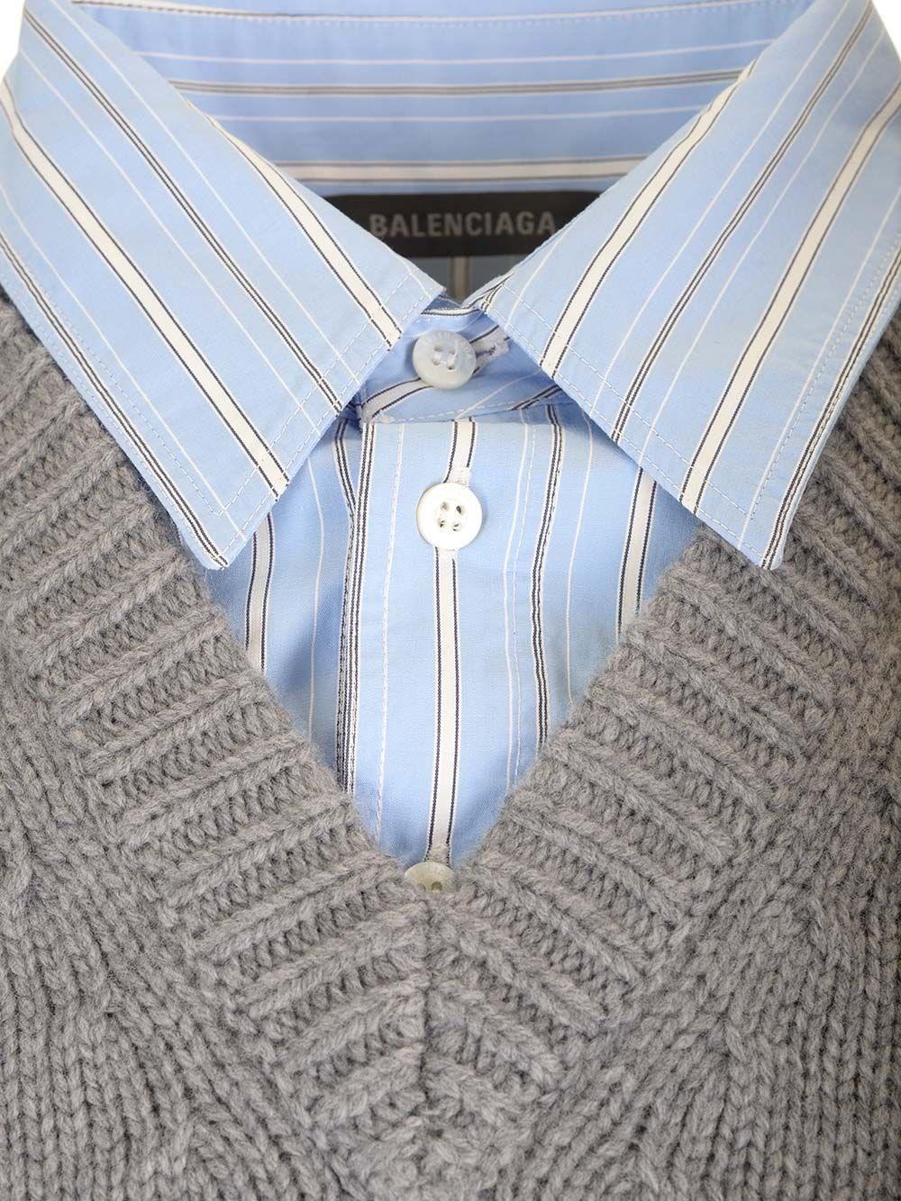 Al Duca D'Aosta Balenciaga Pullover V-neck Layered Con Camicia