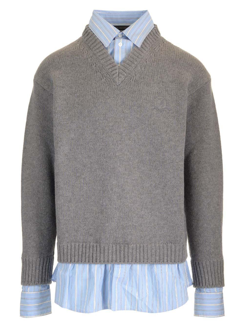 Al Duca D'Aosta Balenciaga Pullover V-neck Layered Con Camicia