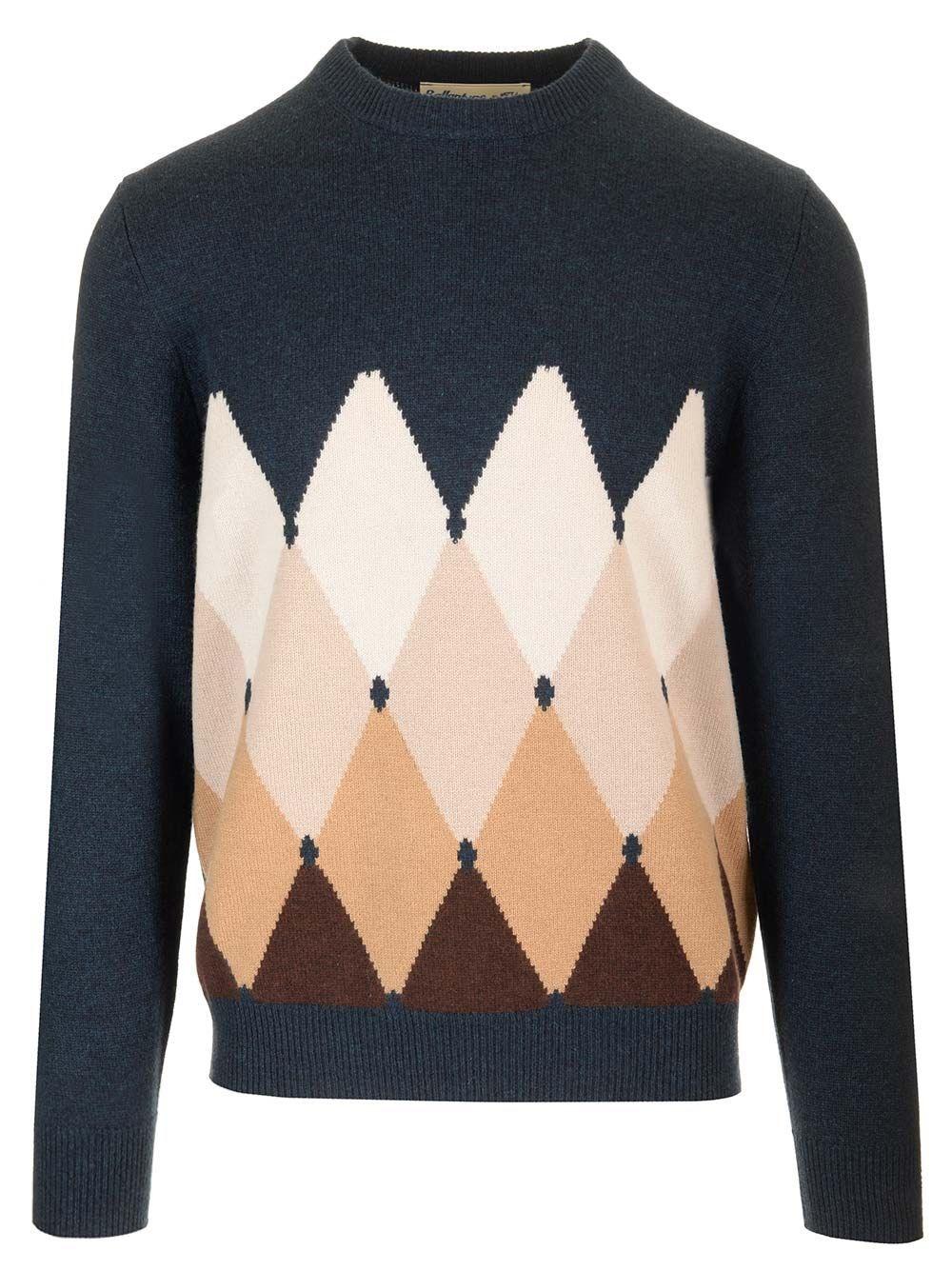 Al Duca D'Aosta Ballantyne MAGLIA A ROMBI IN CASHMERE DOPPIO FILO