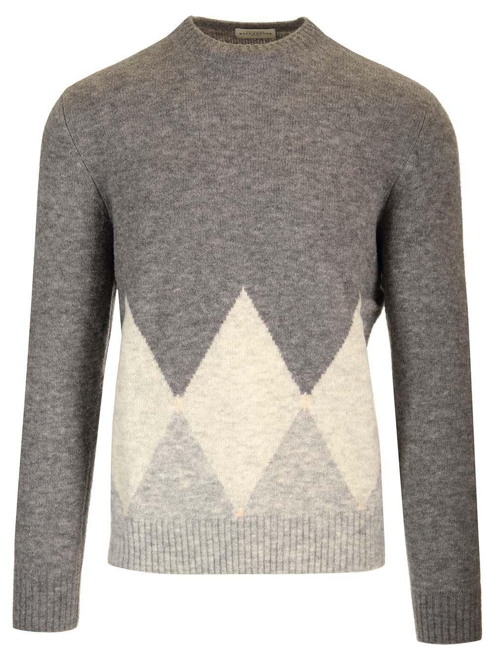 Al Duca D'Aosta Ballantyne MAGLIA A ROMBI IN CASHMERE DOPPIO FILO