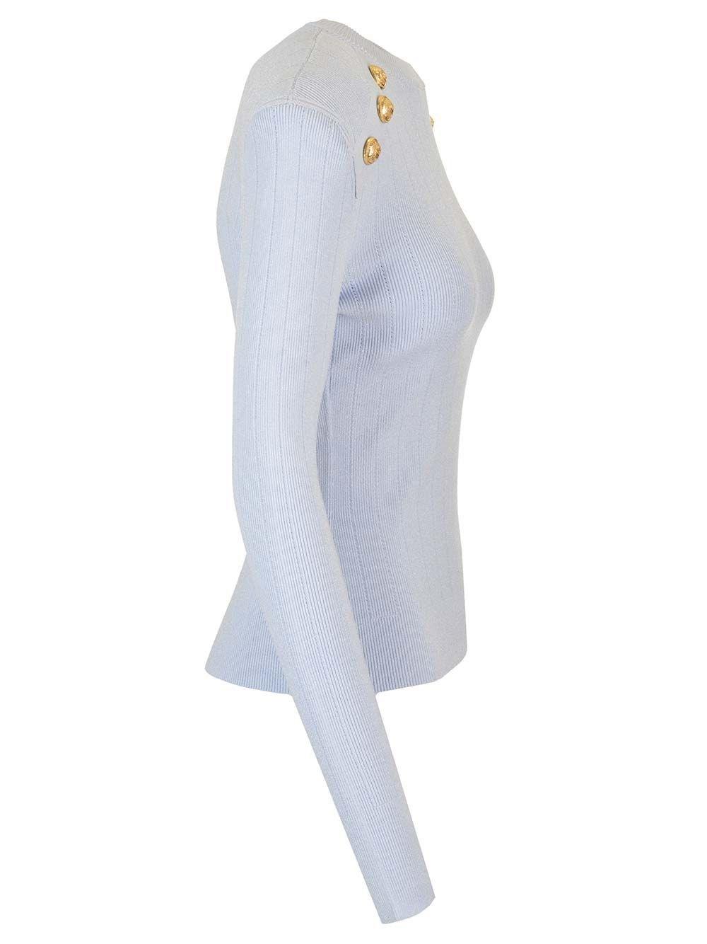 Al Duca D'Aosta Balmain BUTTON-TRIMMED TURTLENECK SWEATER