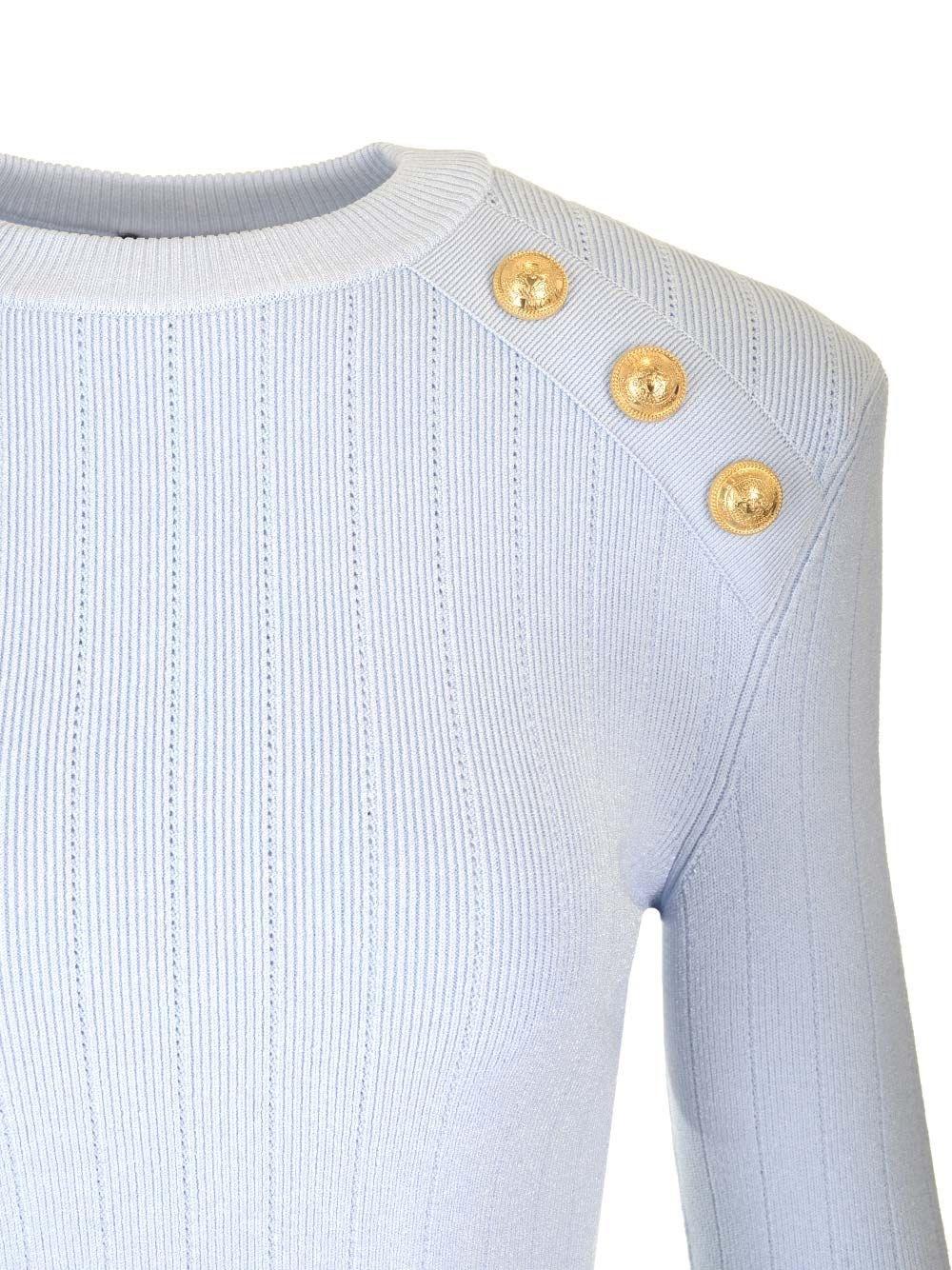 Al Duca D'Aosta Balmain BUTTON-TRIMMED TURTLENECK SWEATER