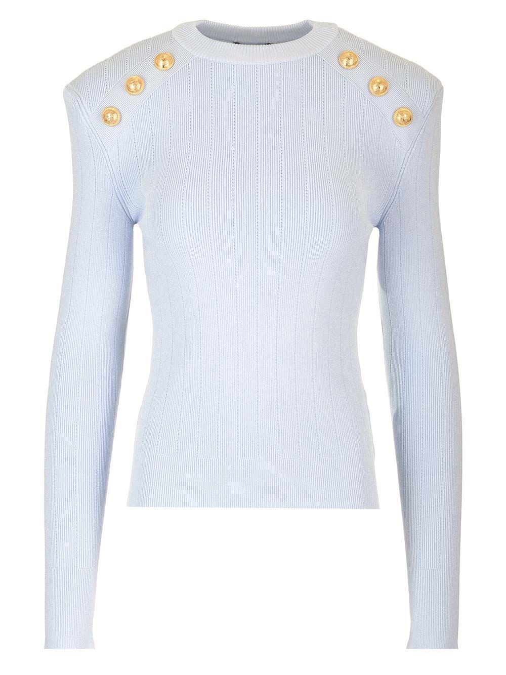 Al Duca D'Aosta Balmain BUTTON-TRIMMED TURTLENECK SWEATER