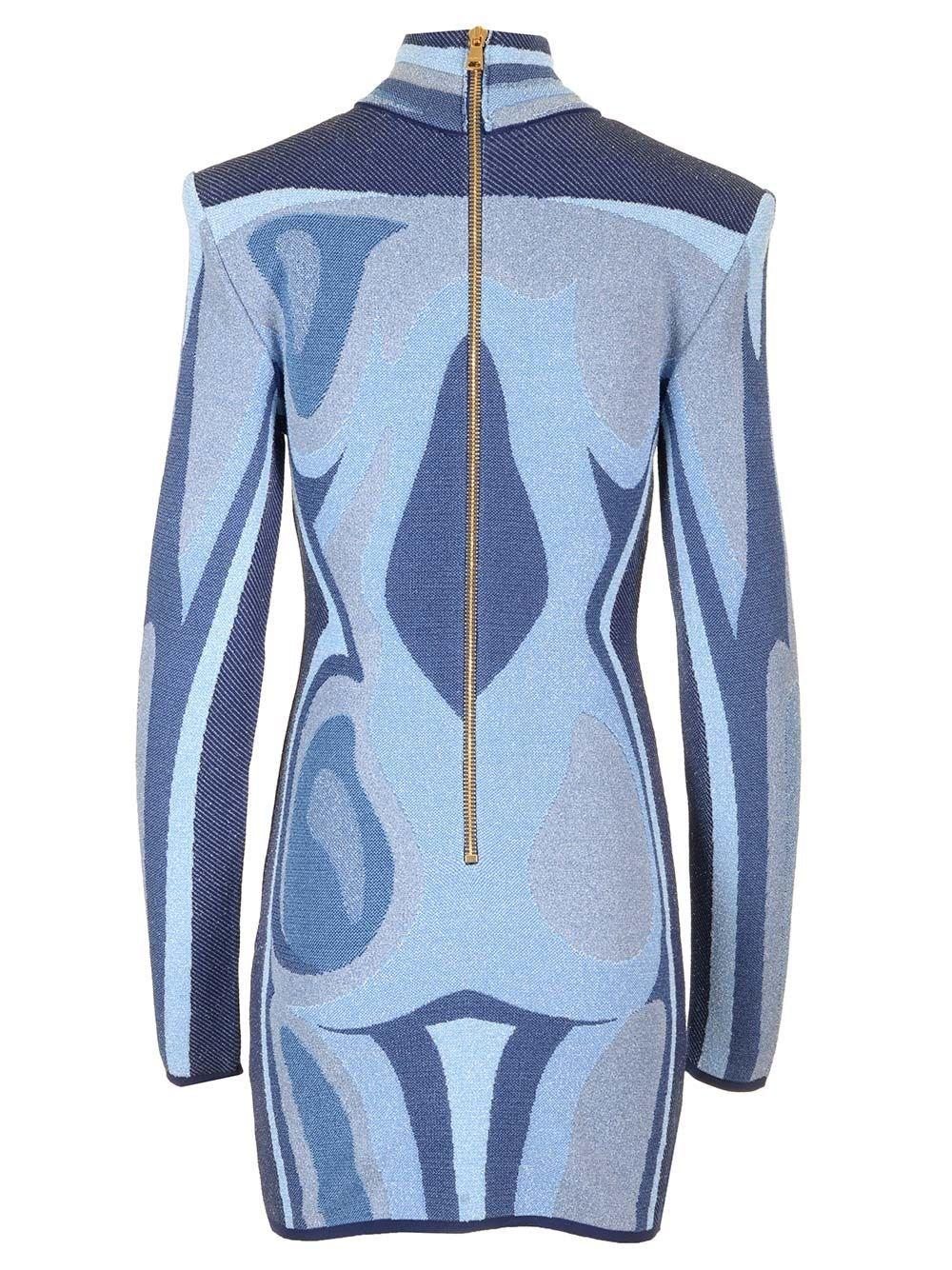 Al Duca D'Aosta Balmain Mini Abito In Maglia Jacquard