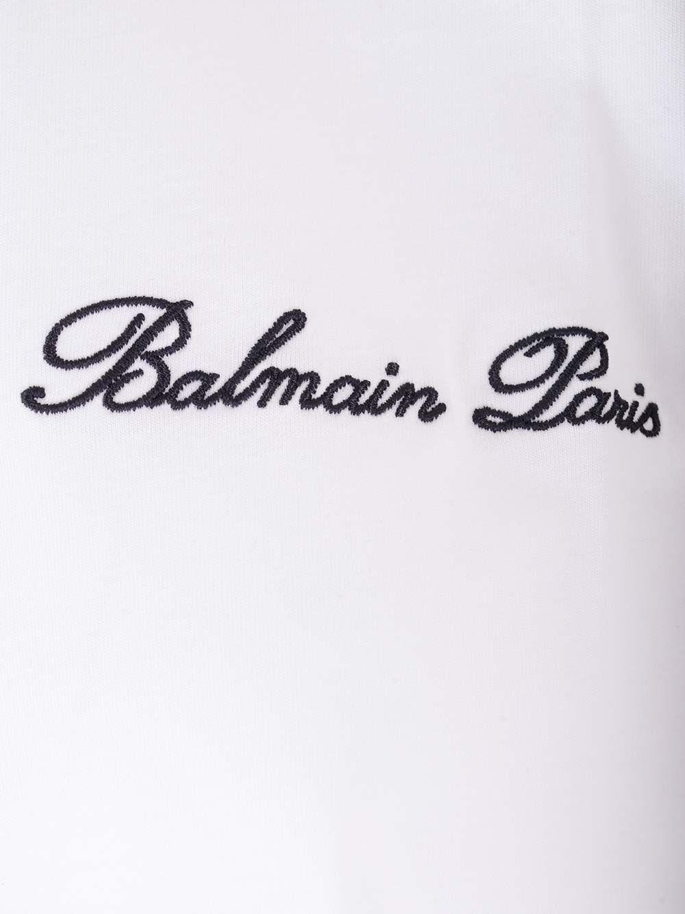 Al Duca D'Aosta Balmain T-shirt Con Ricamo Balmain Iconico