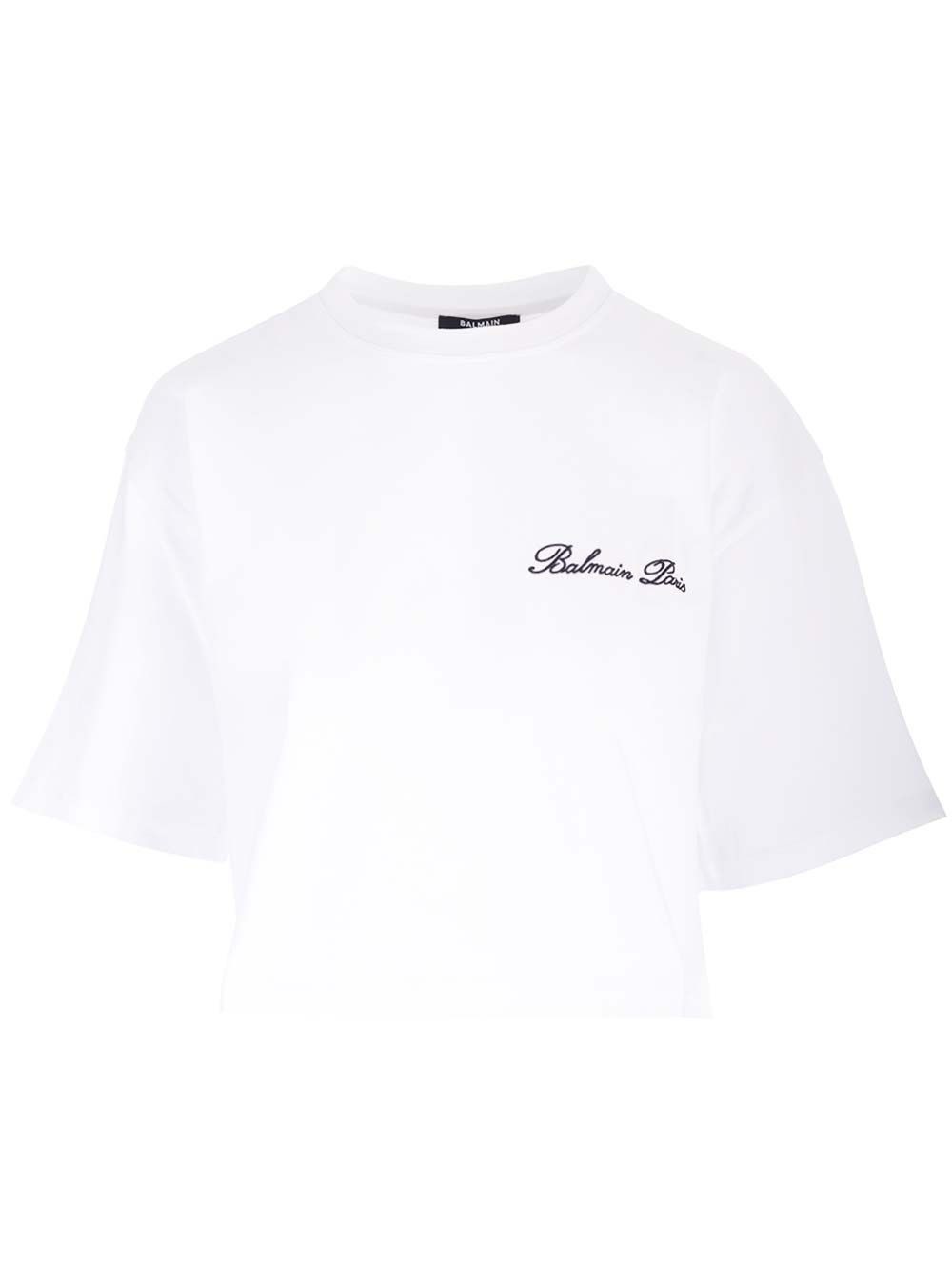 Al Duca D'Aosta Balmain T-shirt con ricamo Balmain iconico