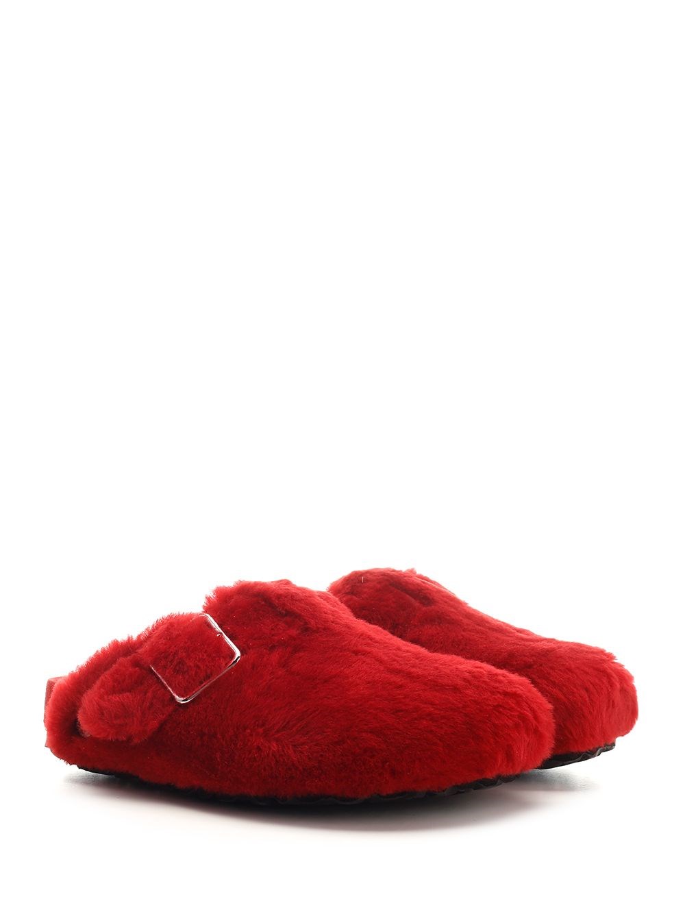 Al Duca D'Aosta Birkenstock 1774 Sabot "Boston" In Shearling Rosso