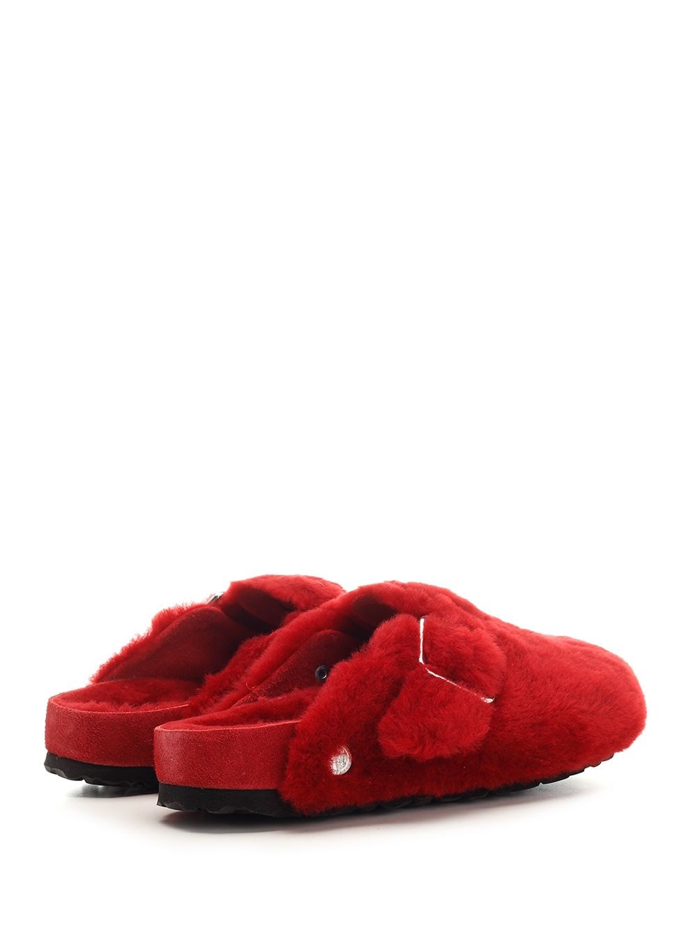 Al Duca D'Aosta Birkenstock 1774 Sabot "Boston" In Shearling Rosso